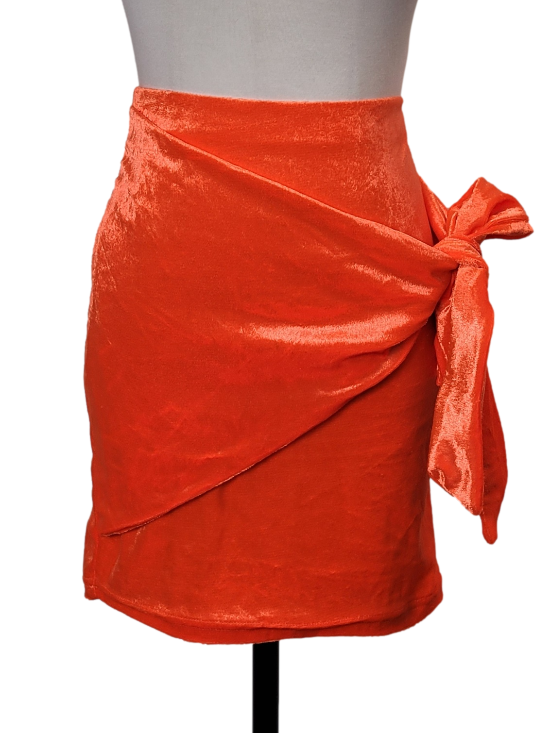 Neon Orange Self Tie Skirt