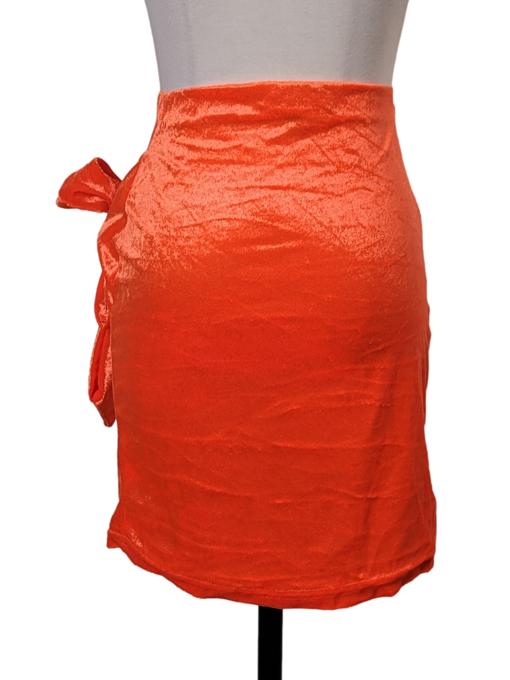 Neon Orange Self Tie Skirt