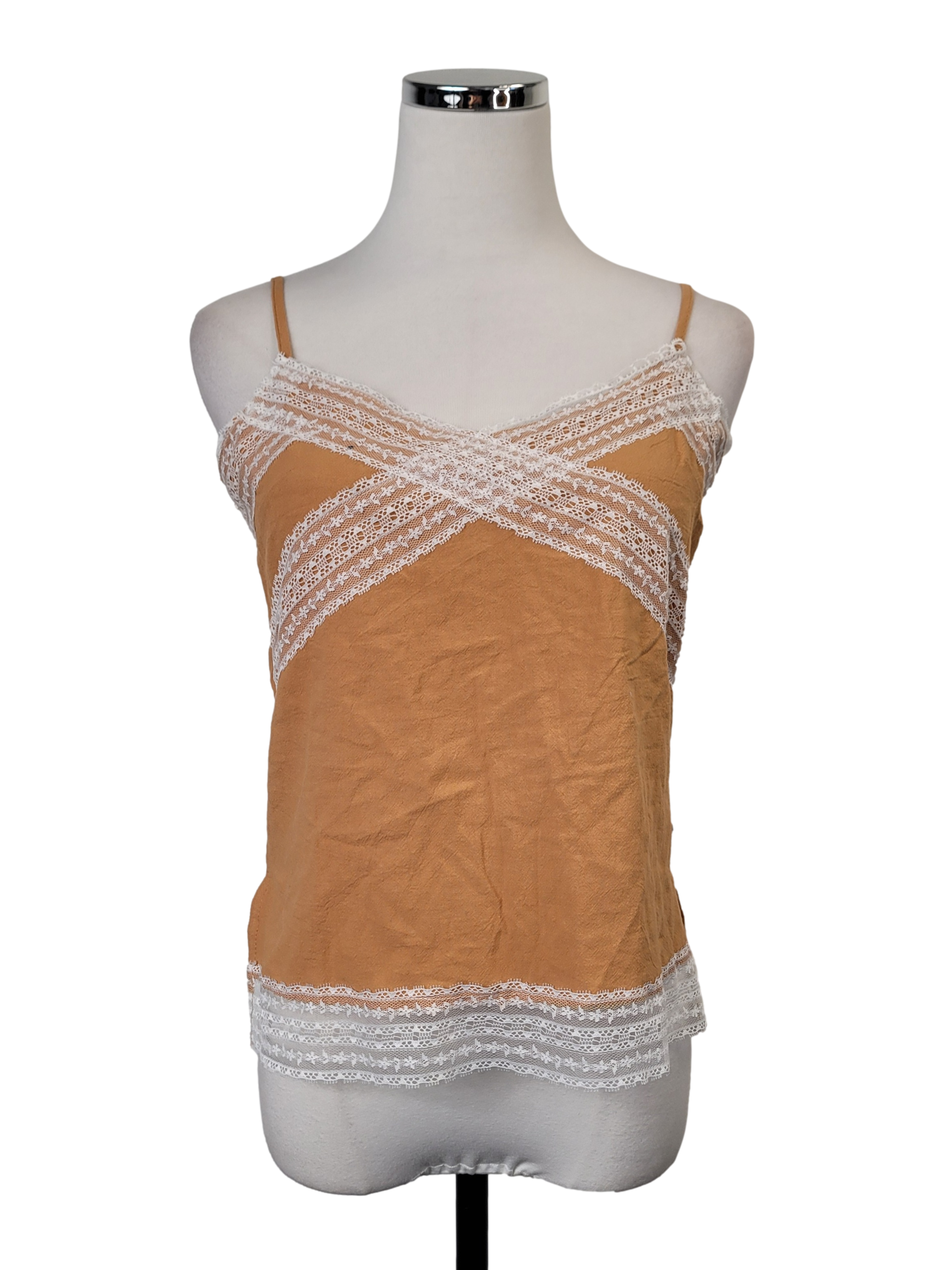 Honey Orange Laced Detail Top