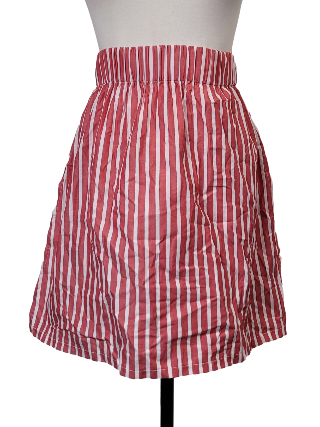 Strawberry Red Striped Skirt