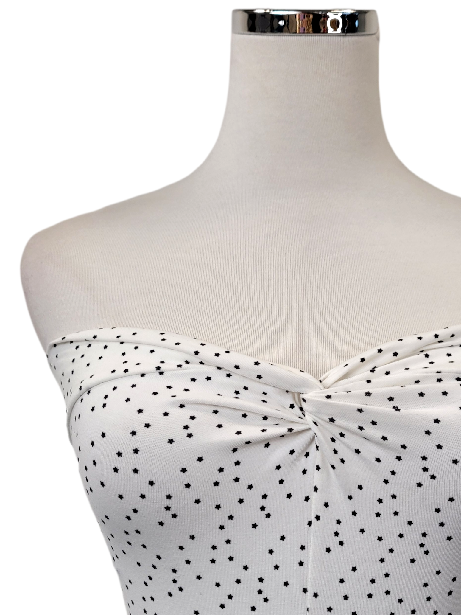 White Star Detail Strapless Bodysuit