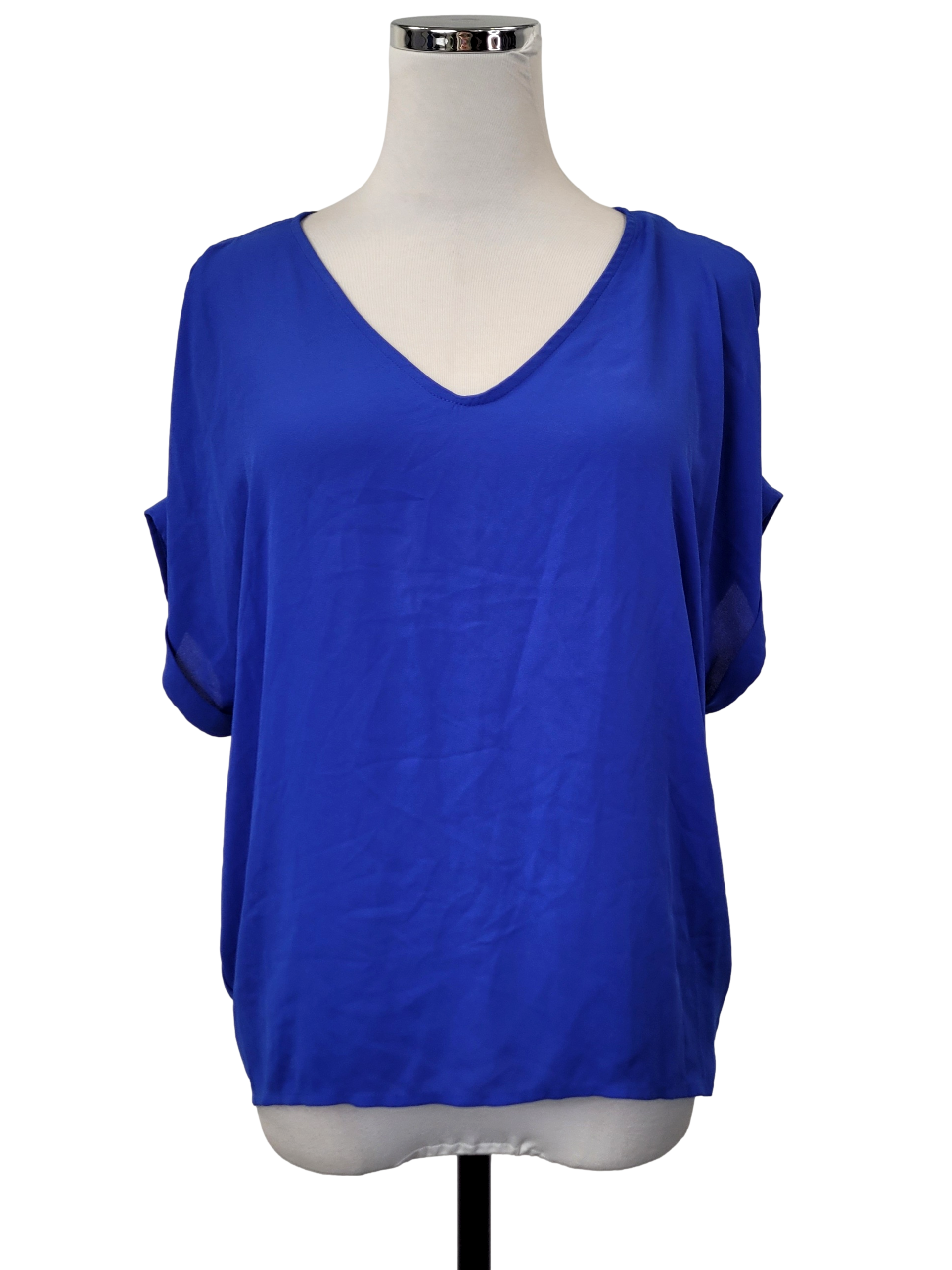 Aegean Blue Shoulder Keyhole Blouse