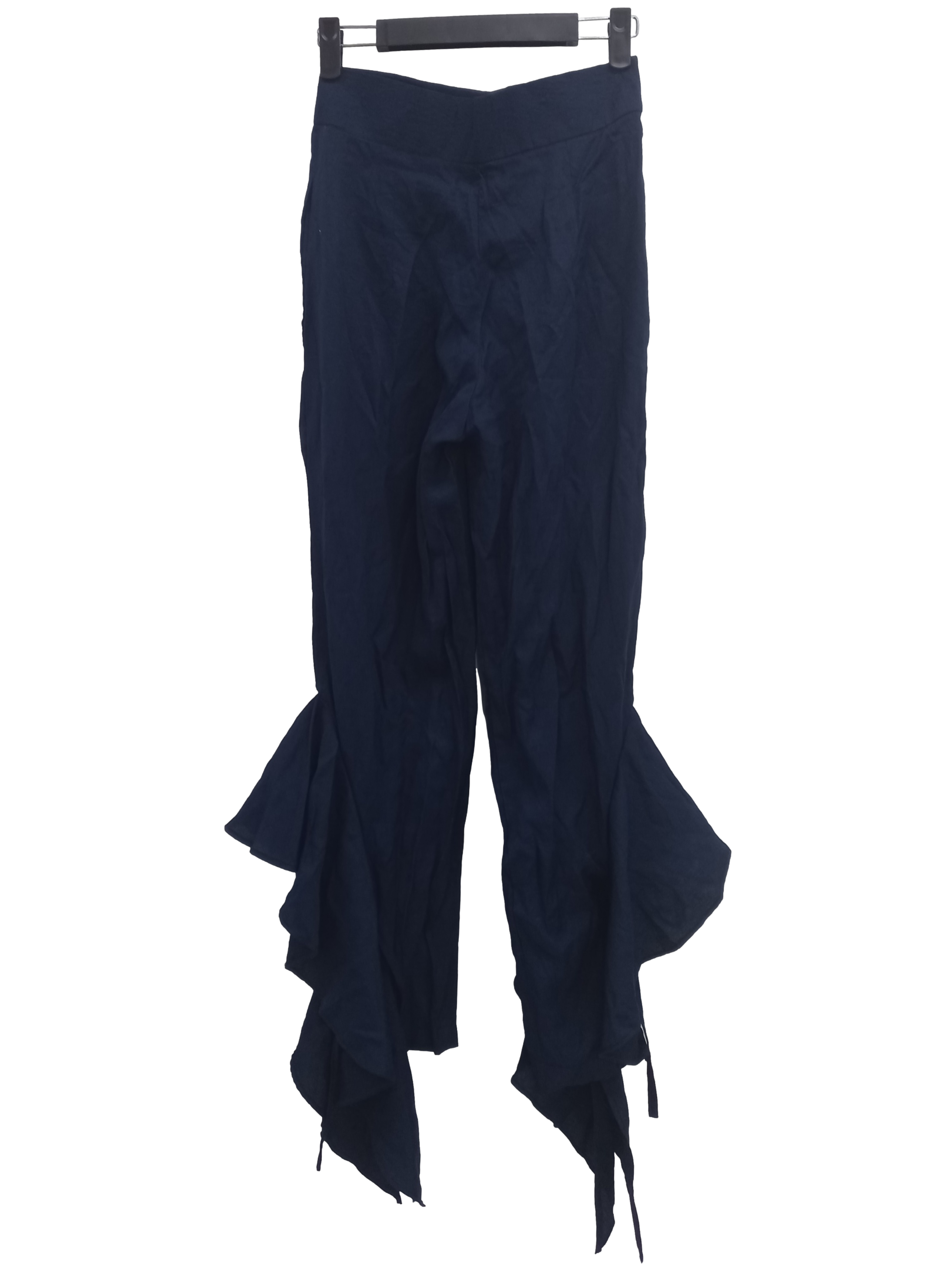 Dark Blue Ruffle Hem Bottom