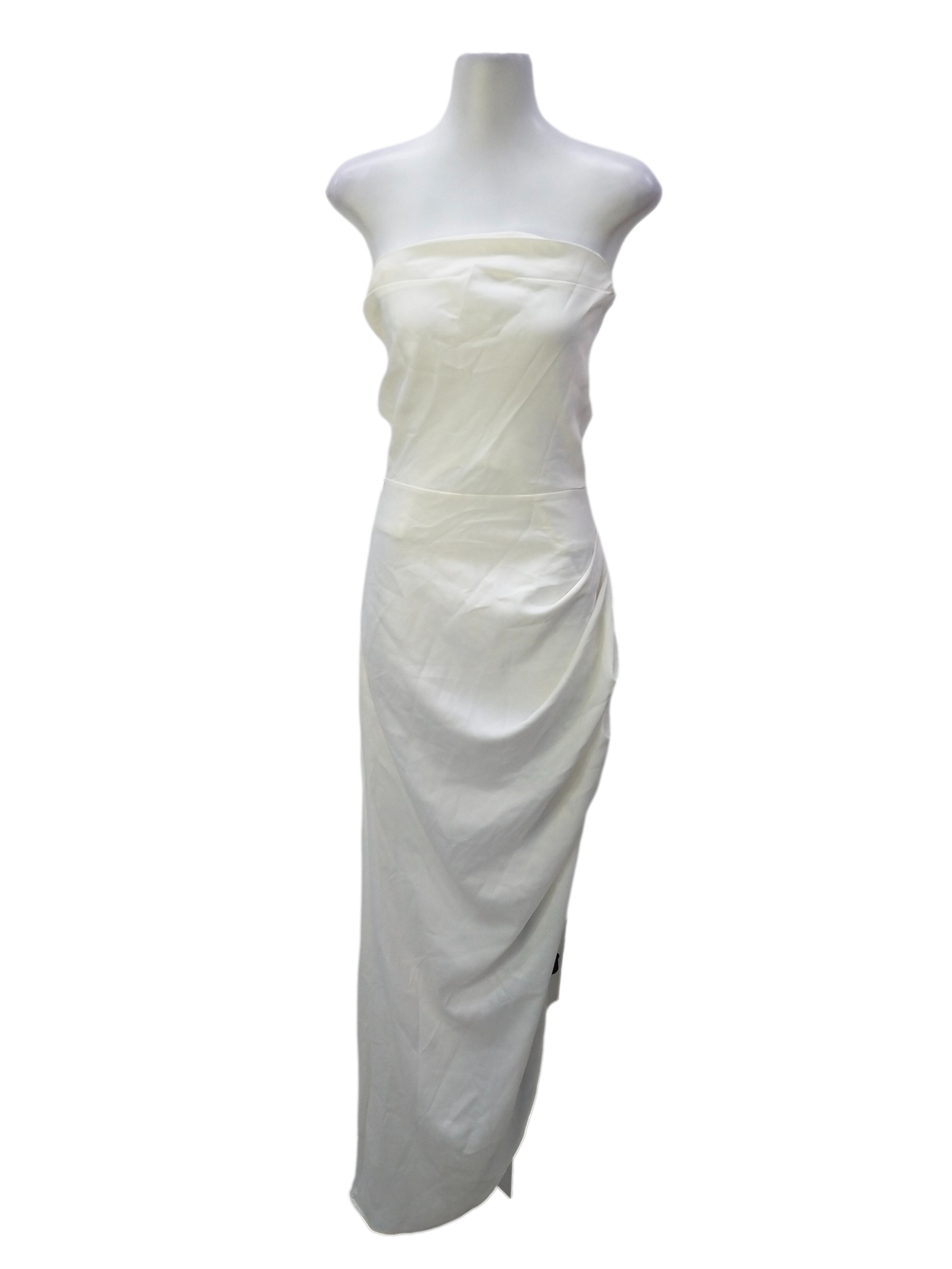 Pearl White Strapless Slip Dress