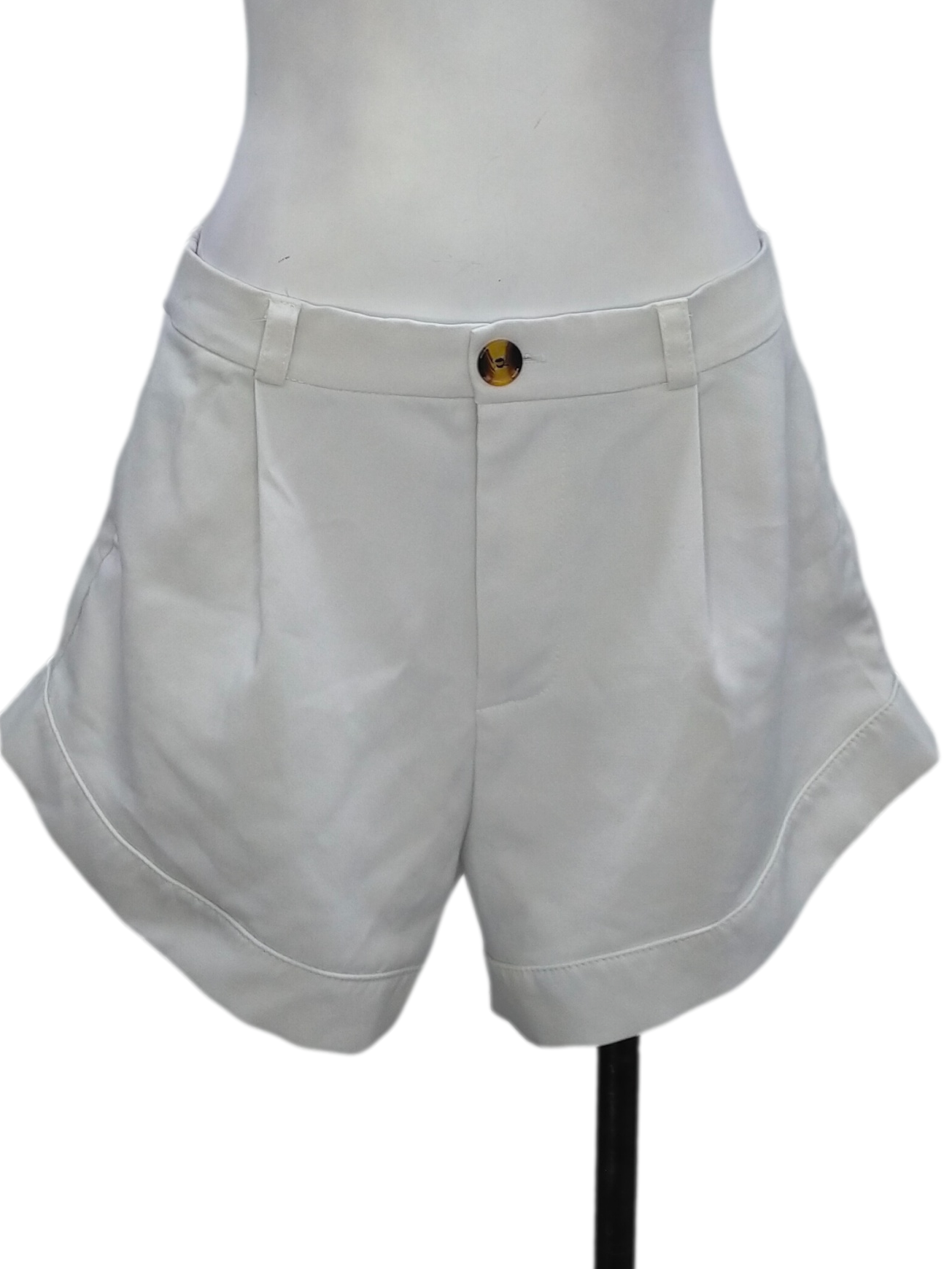 Pearl White Denim Shorts