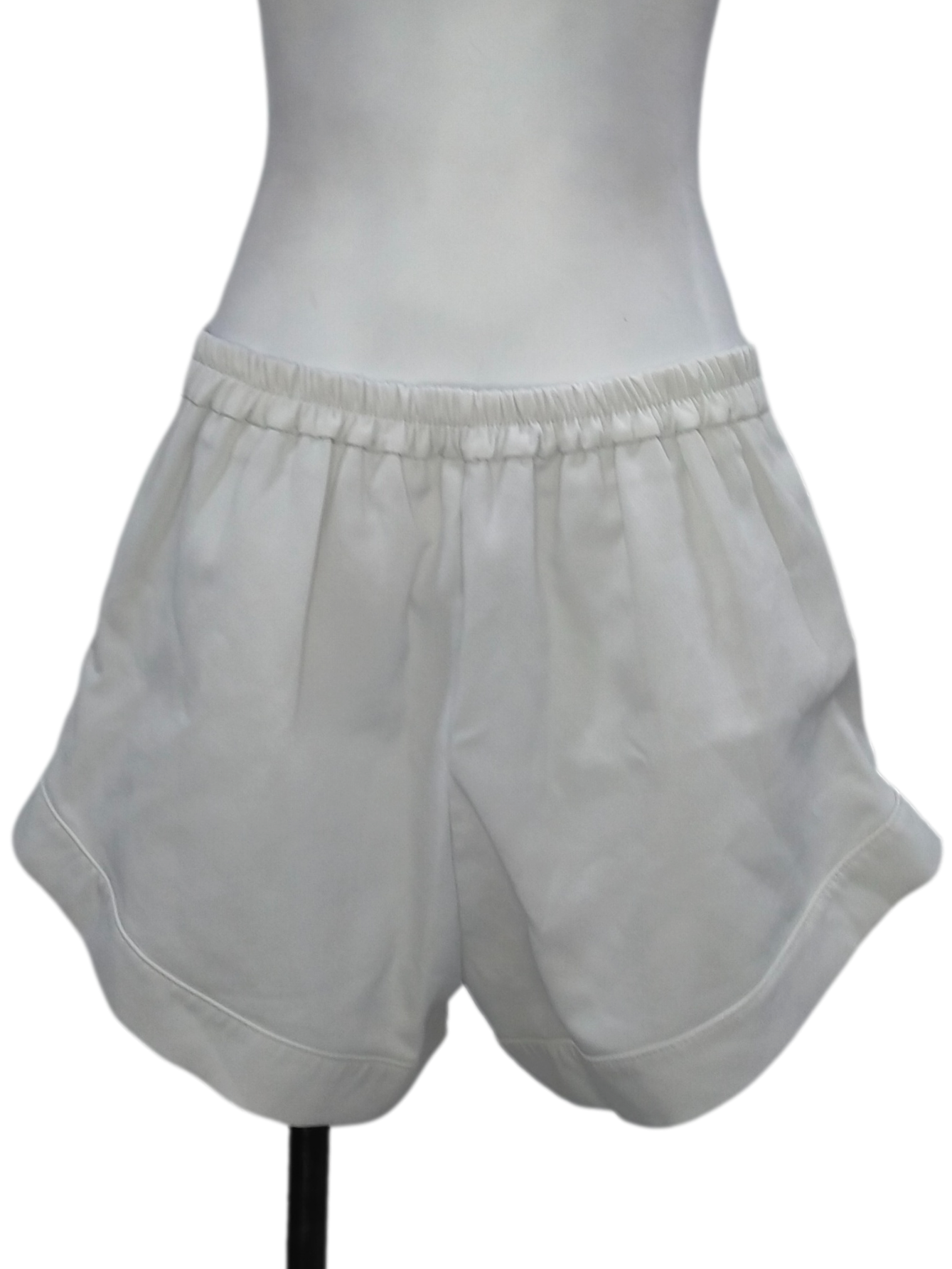 Pearl White Denim Shorts