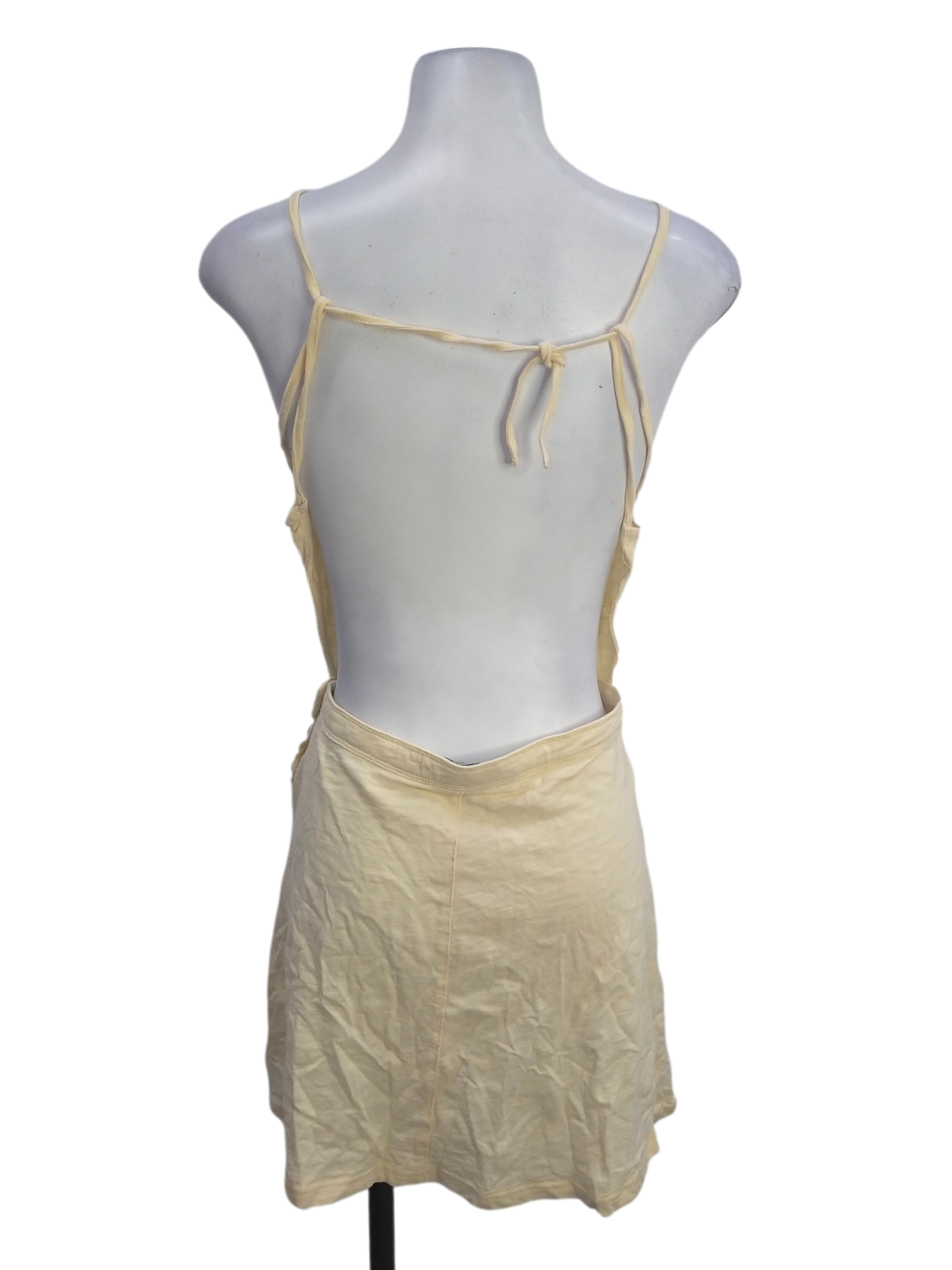 Buttermilk Yellow Halter Neck Backless Dress