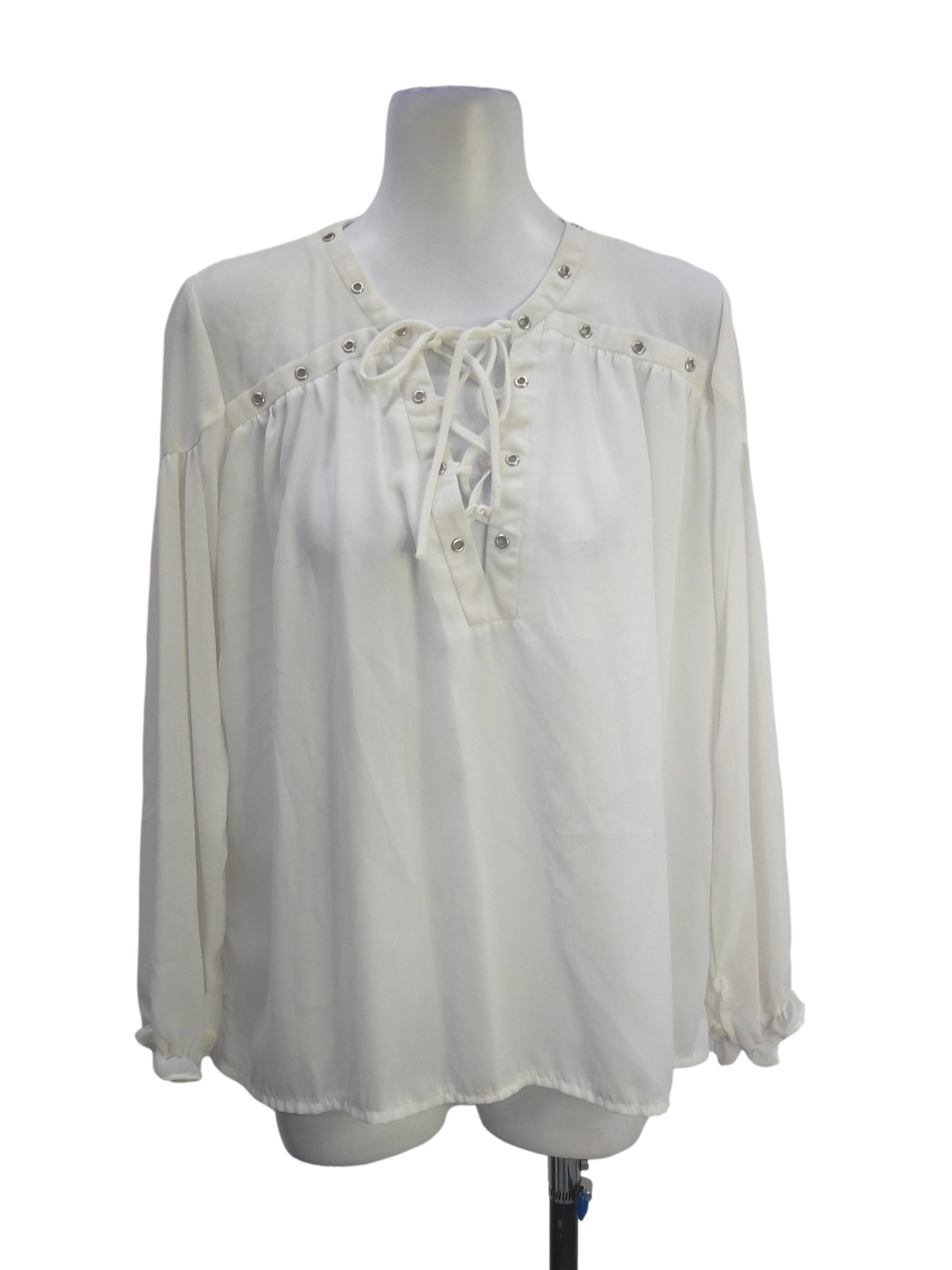 Alabaster Whiite Jewel Neck Top