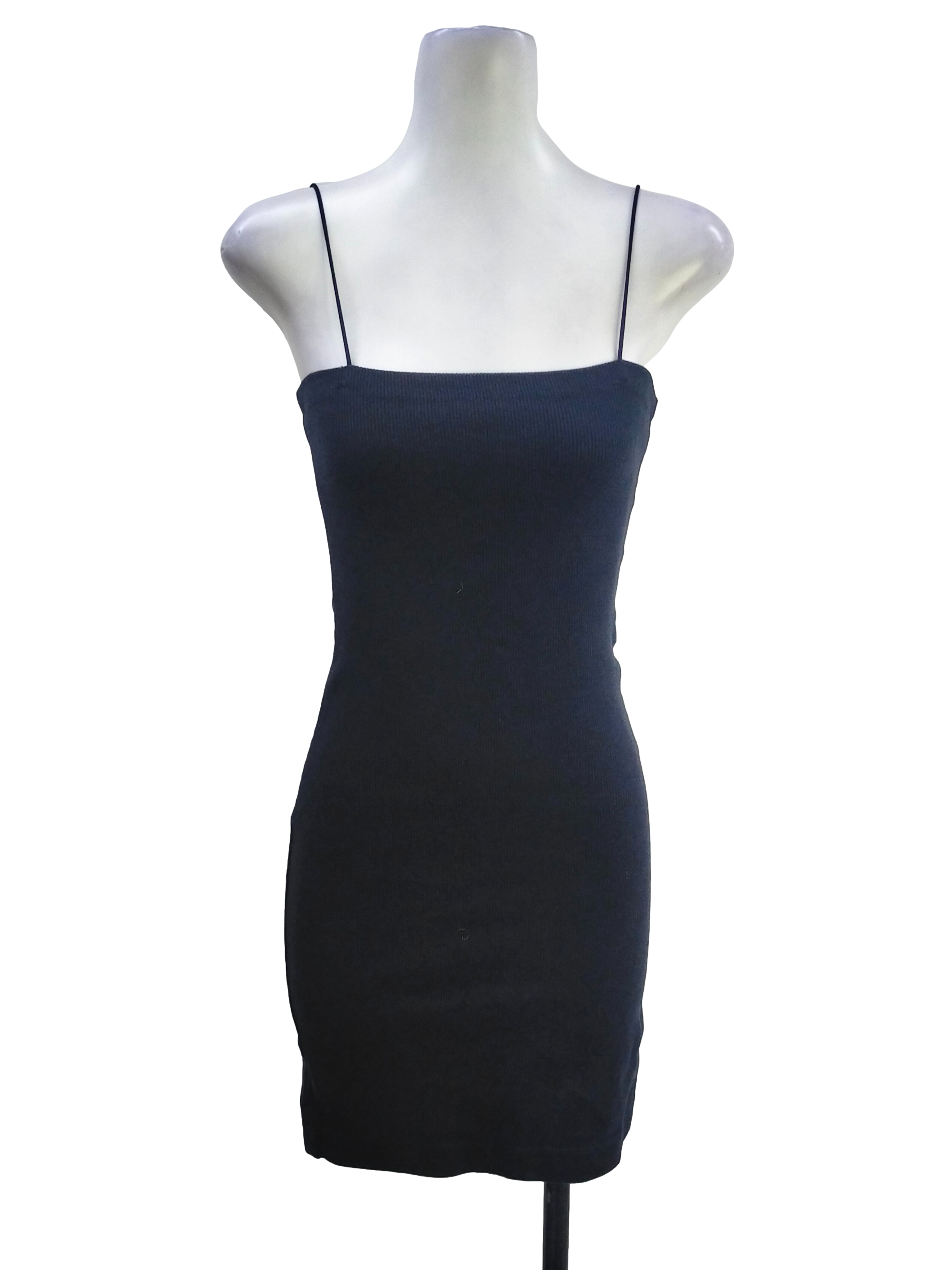 Jet Black Sleeveless Slip Dress