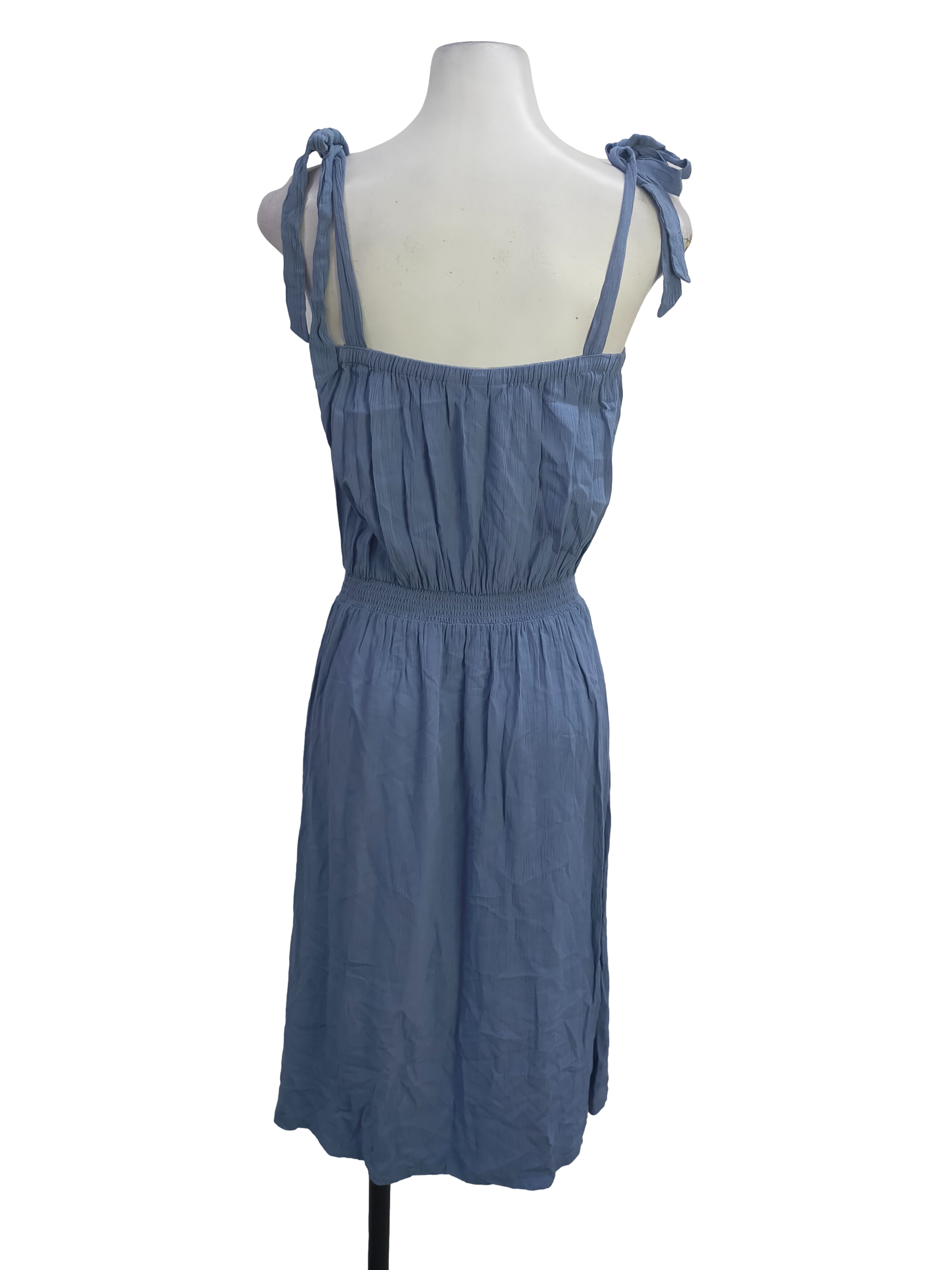 Cerulean Blue Sleeveless Blouson Dress