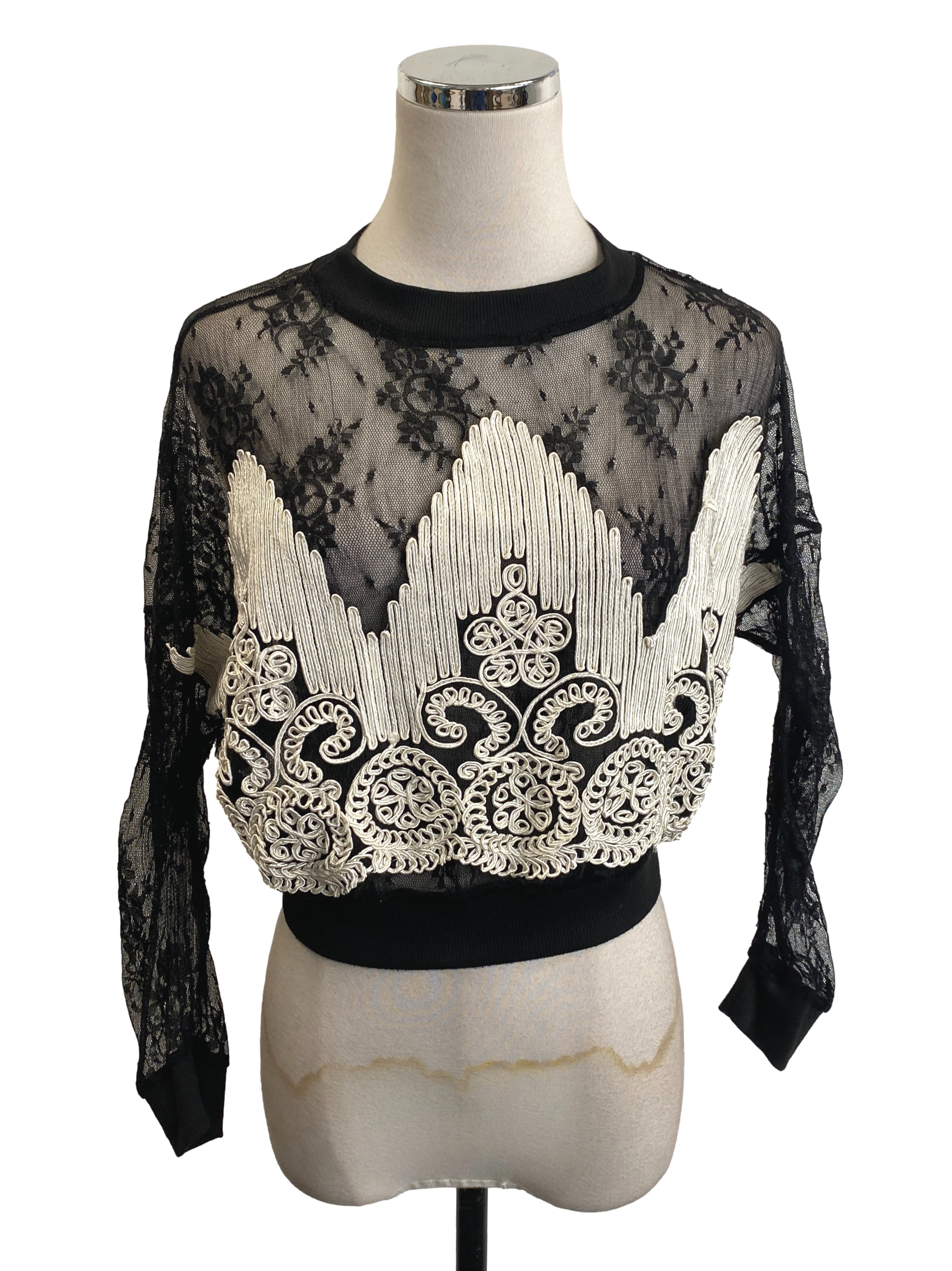 Black Tulle Lace Top