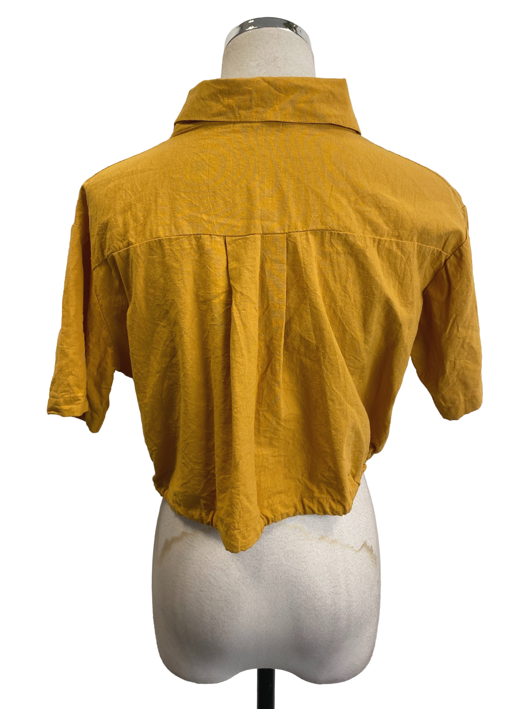 Mustard Yellow Buttoned Collar Top