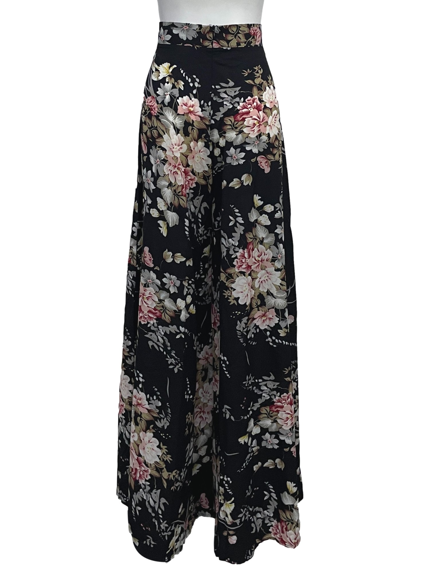 Black Floral Long Pants