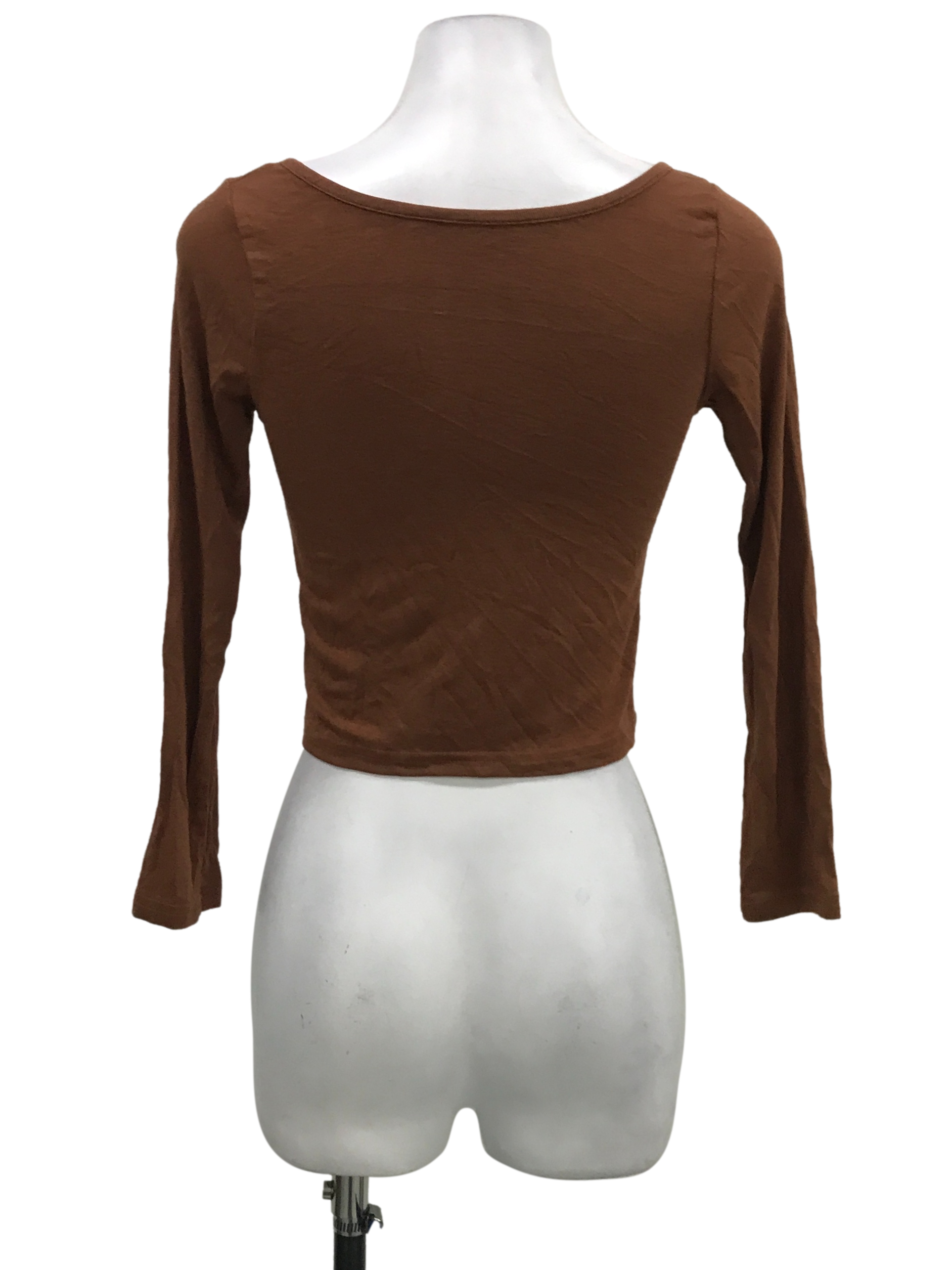 Brown Metal Neckline Top