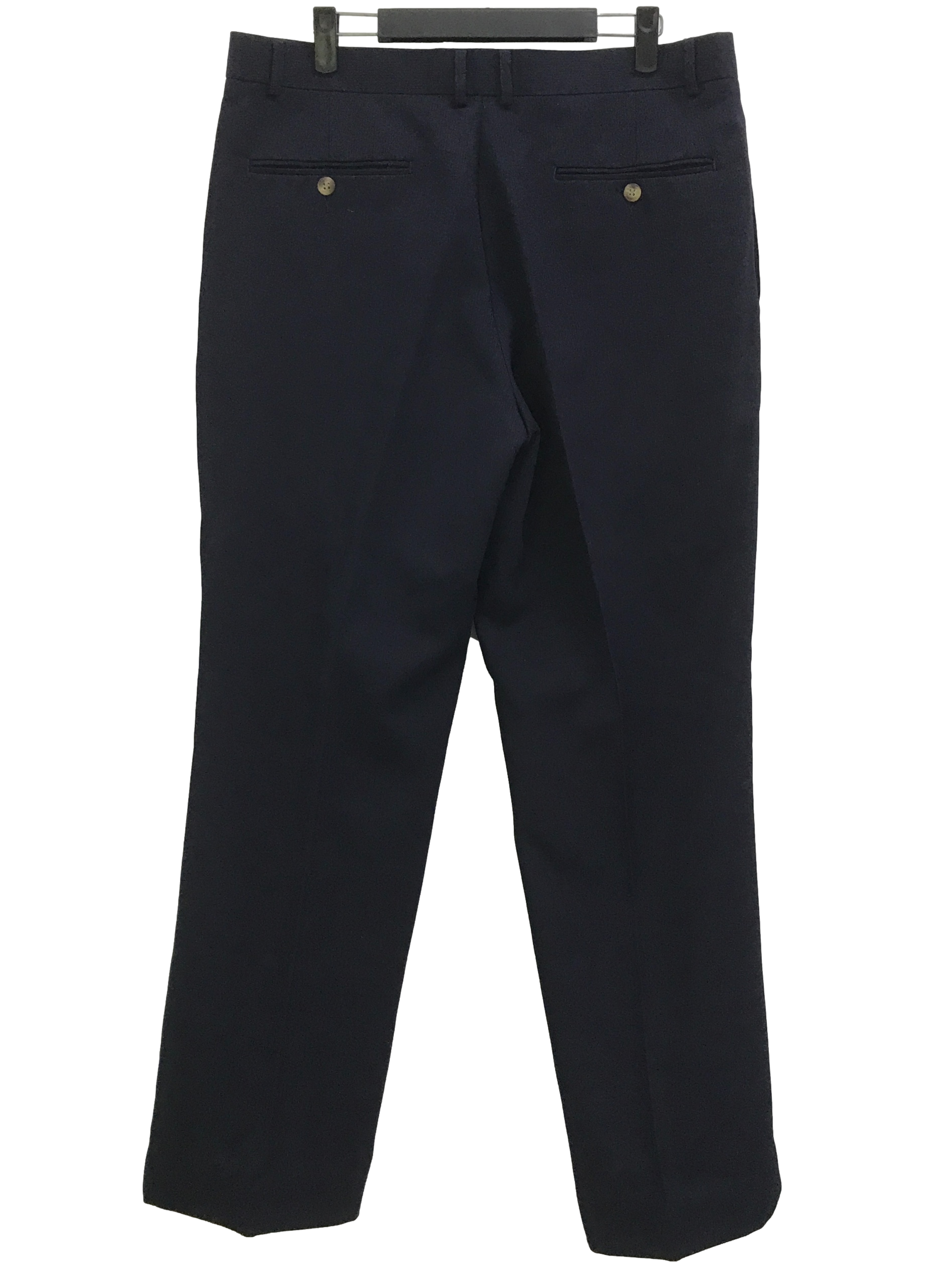 Navy Blue Textured Pants