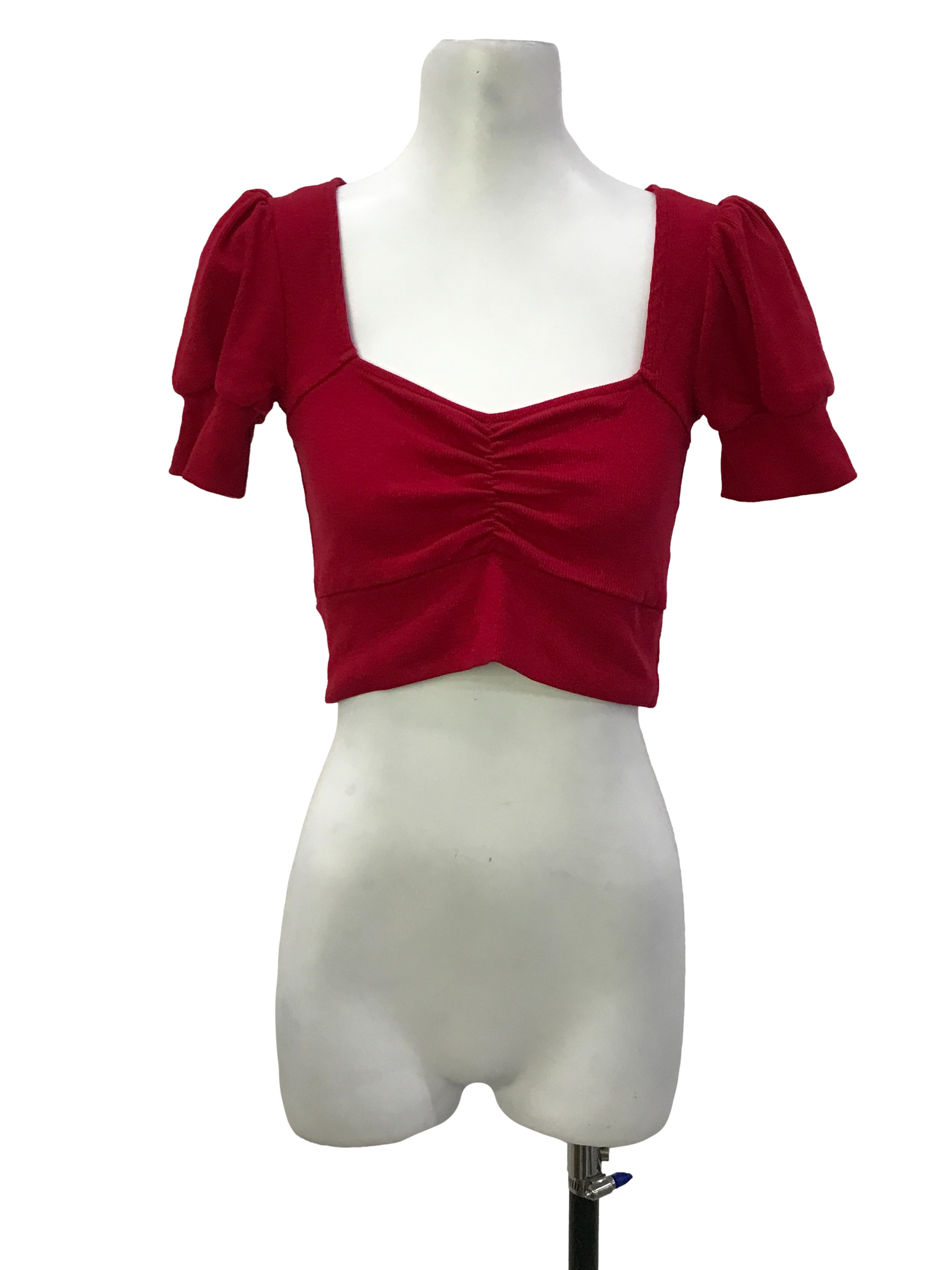 Red Middle Ruched Top