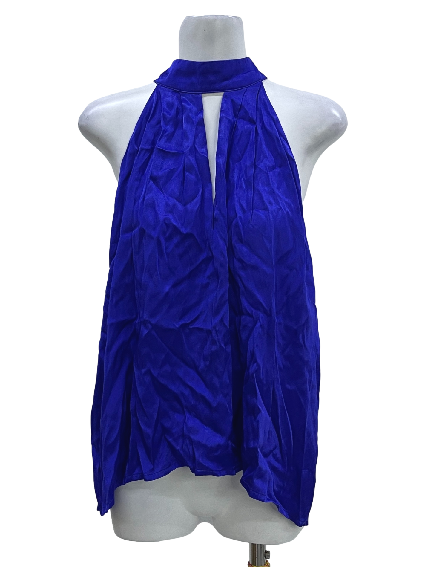 Saturday Club Admiral Blue Satin Top REFASH REFASH Malaysia saturday-club-admiral-blue-satin-top-refash-refash-malaysia