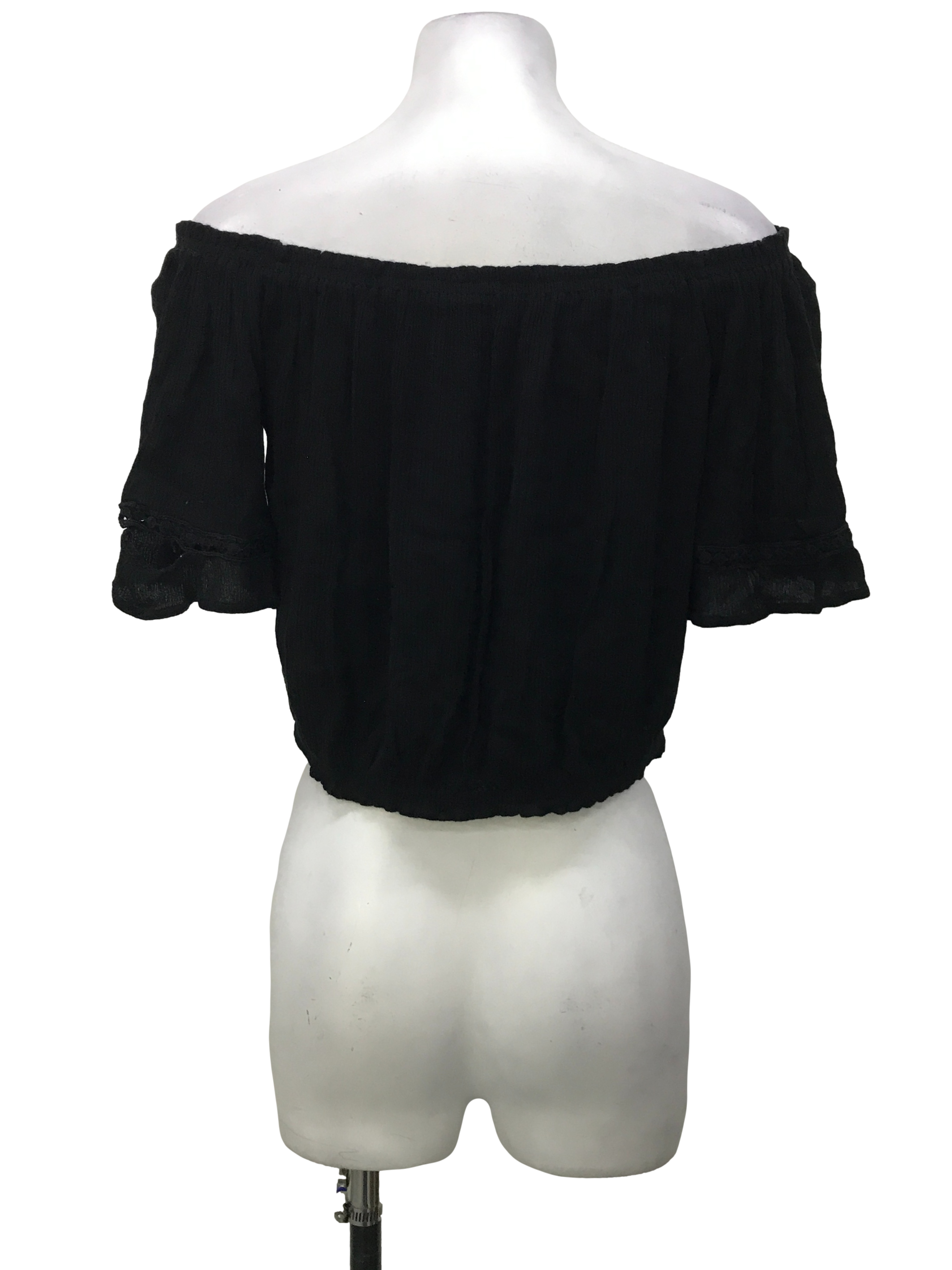 Spider Black Off-Shoulder Top