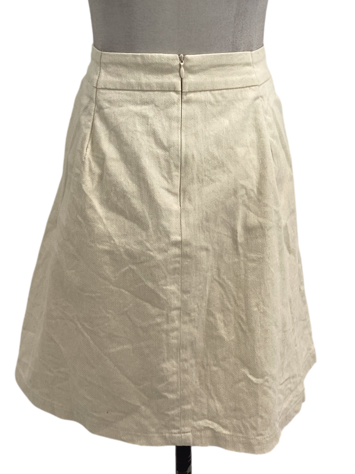 Alabaster White Button Accent Skirt
