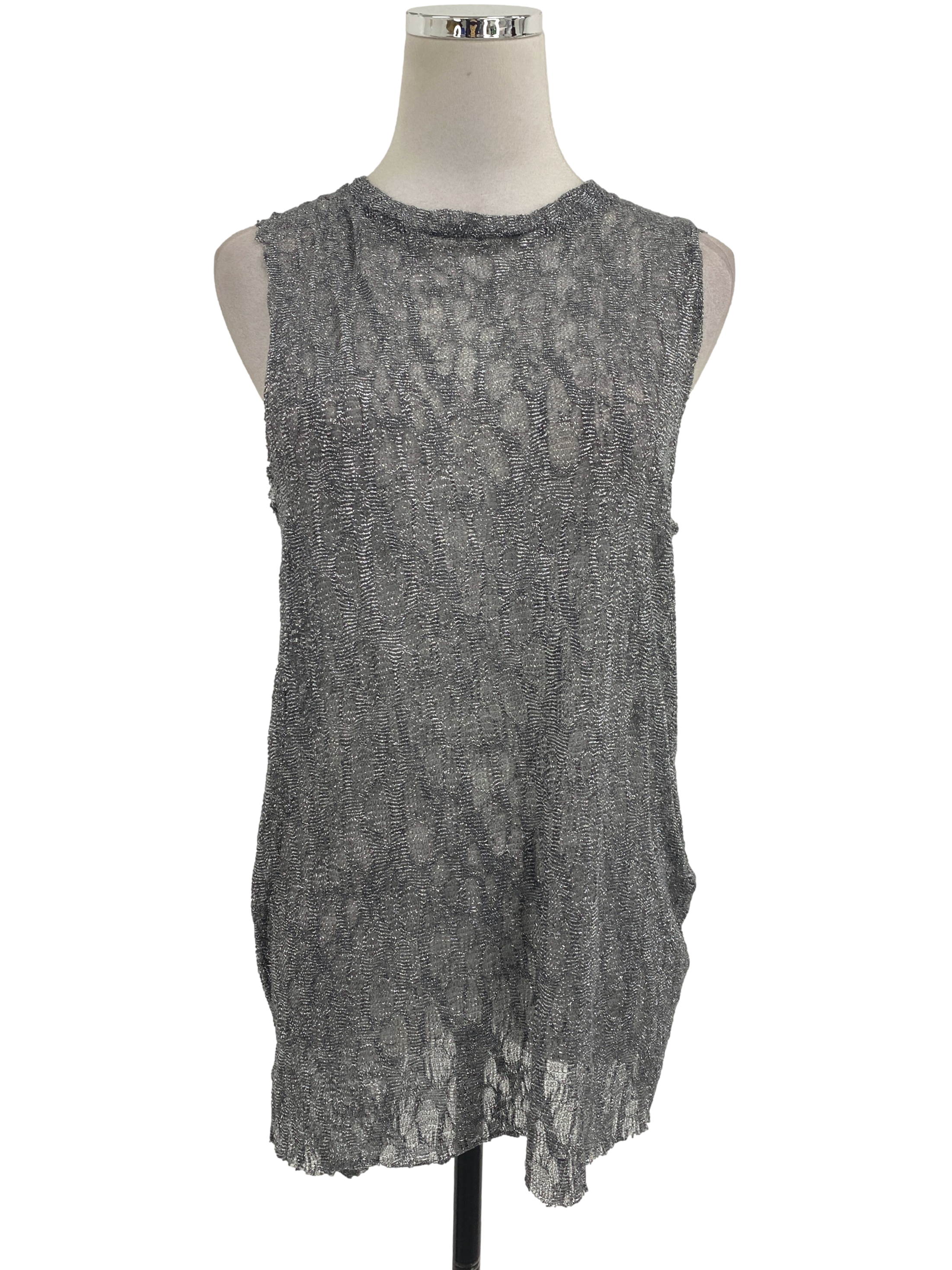 Grey Shimmery Long Tank Top