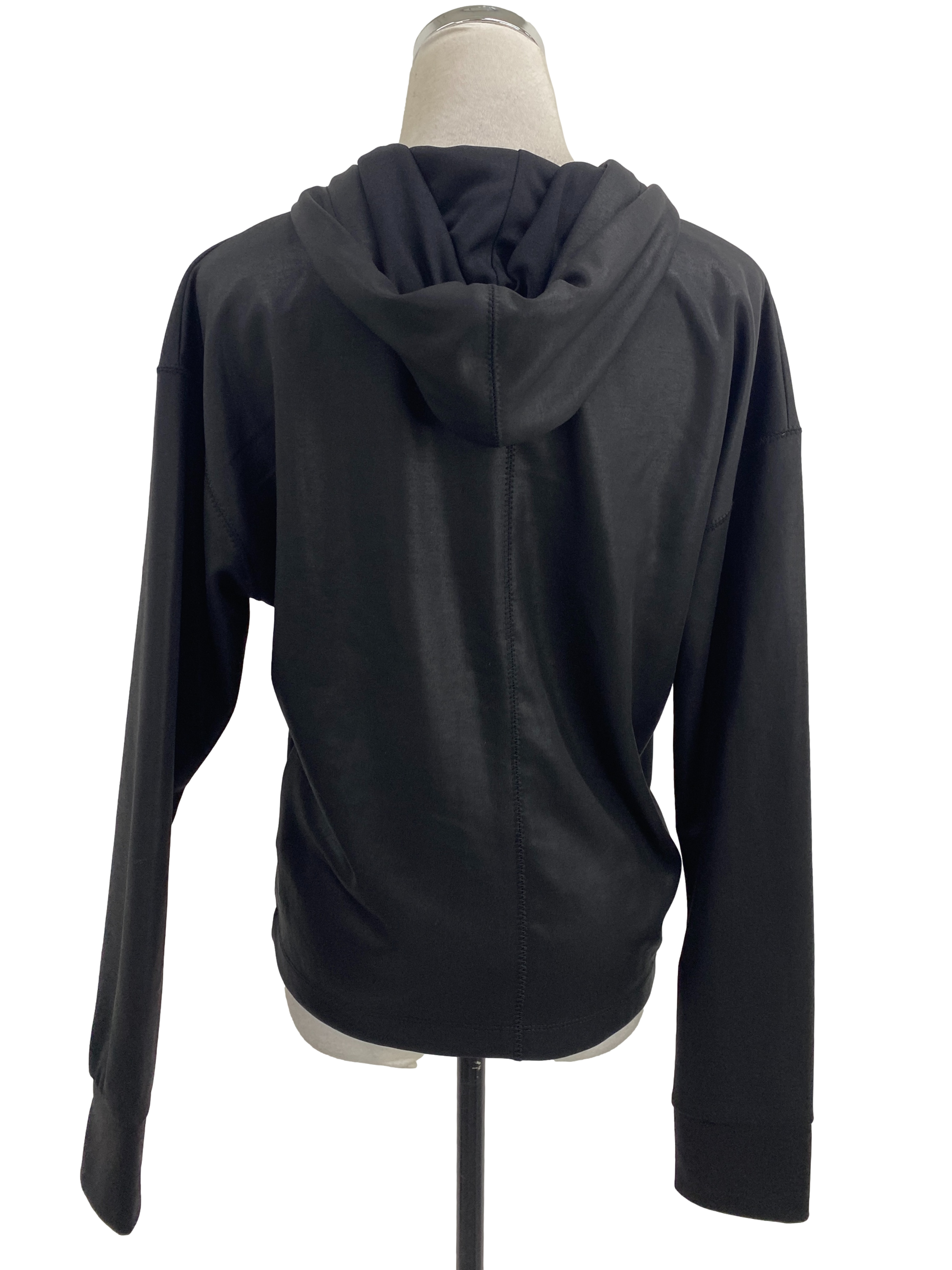 Black Faux Leather Hoodie