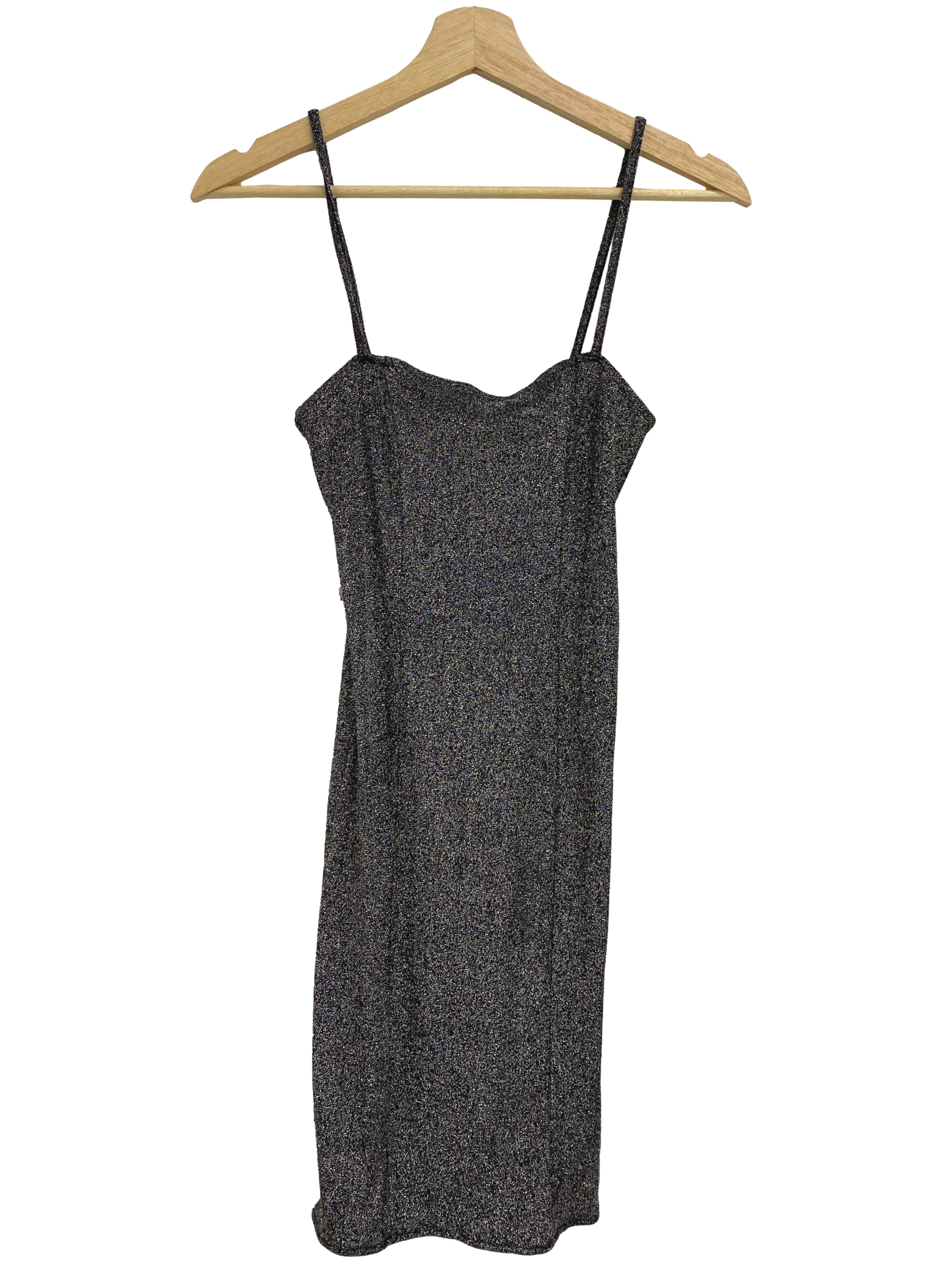 Dark Grey Shimmery Slip Dress