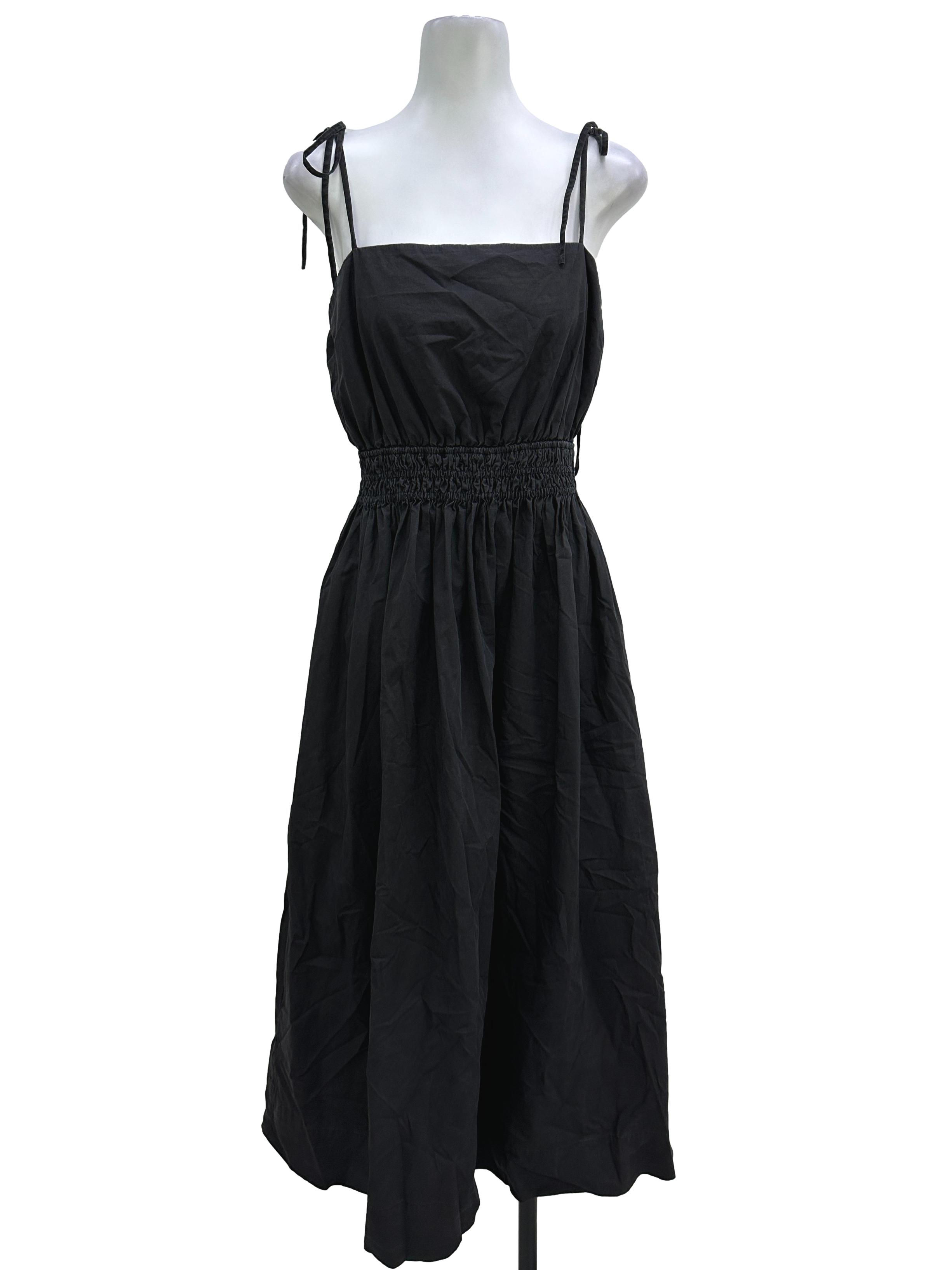 Black Ribbon Strap Dress