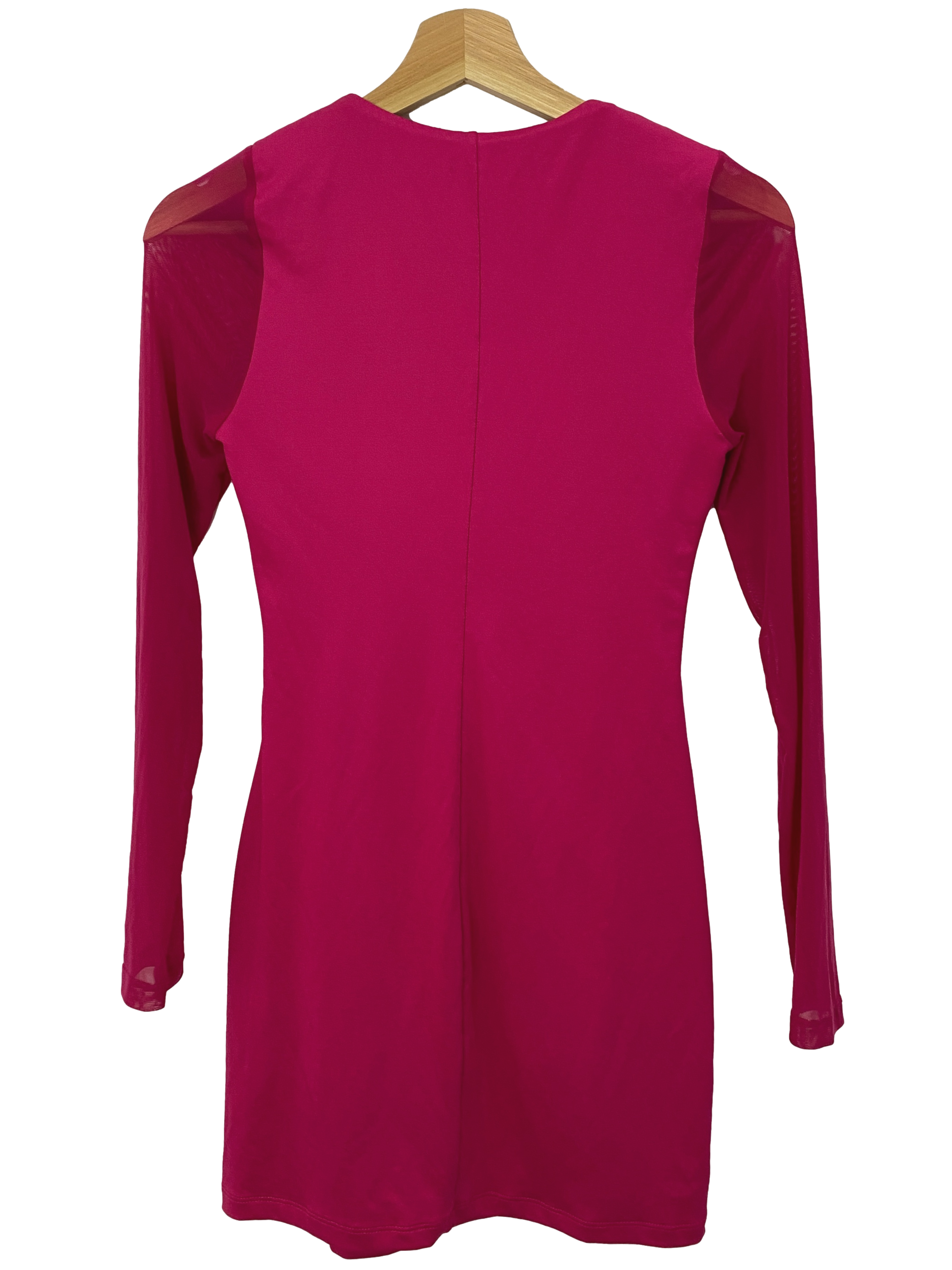 Barbie Pink Square Neck Long Sleeve Dress