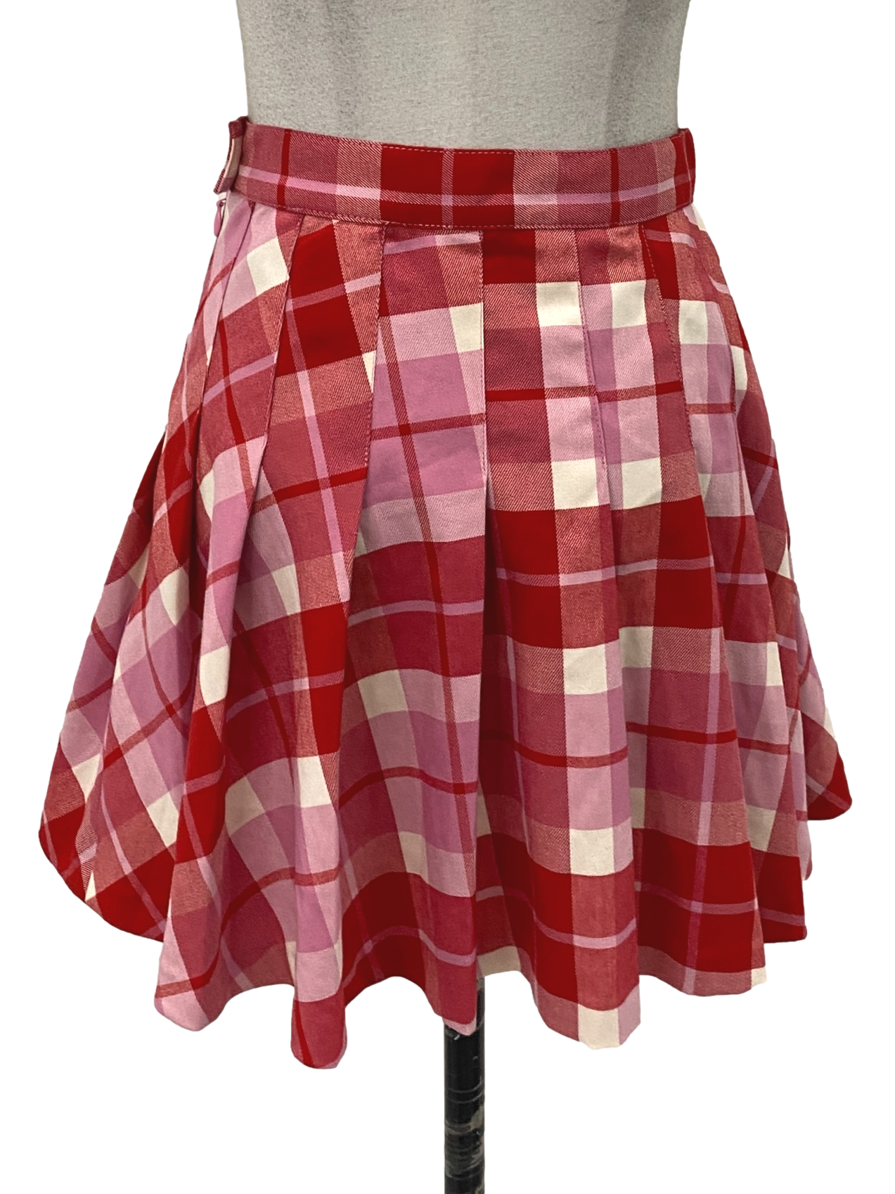 Multicolour Plaid Pleated Skirt