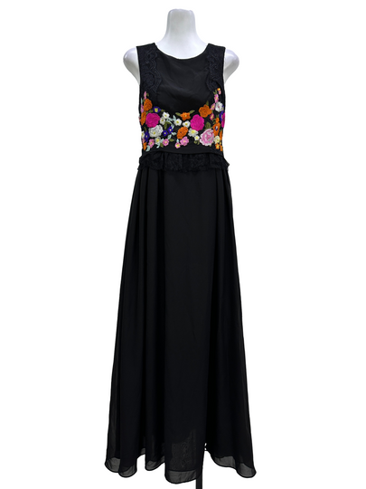 Black Floral Embroidered Dress