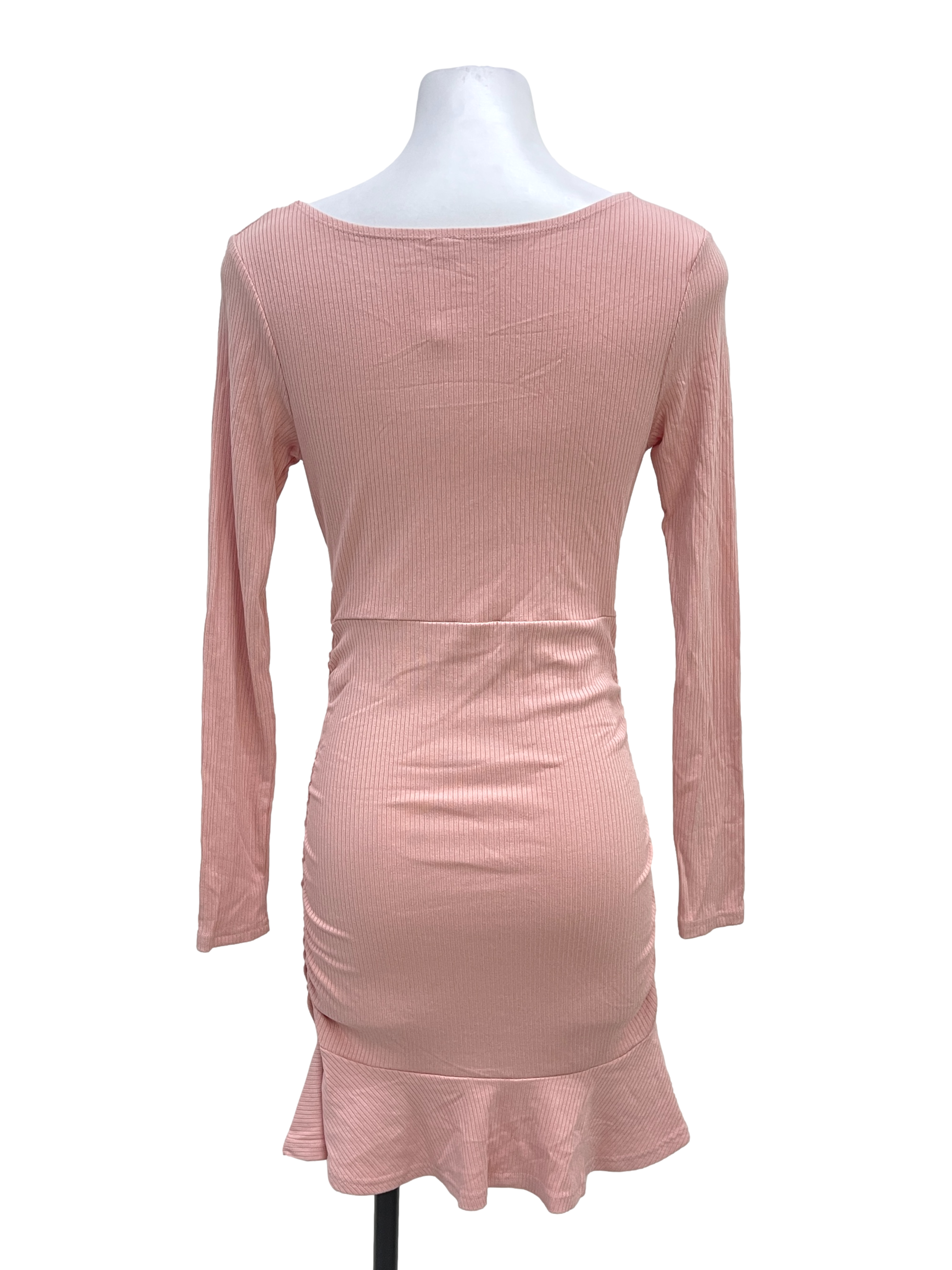 Rose Pink Ribbed Dress