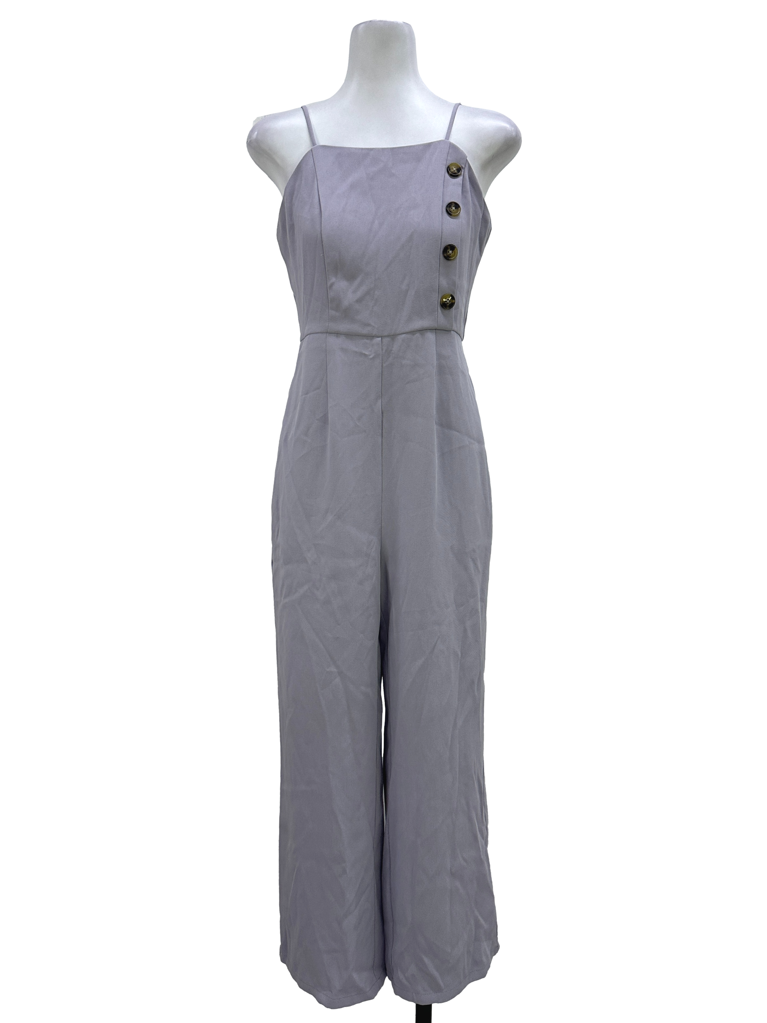 Grey Purple Sleeveless Jumpsuit