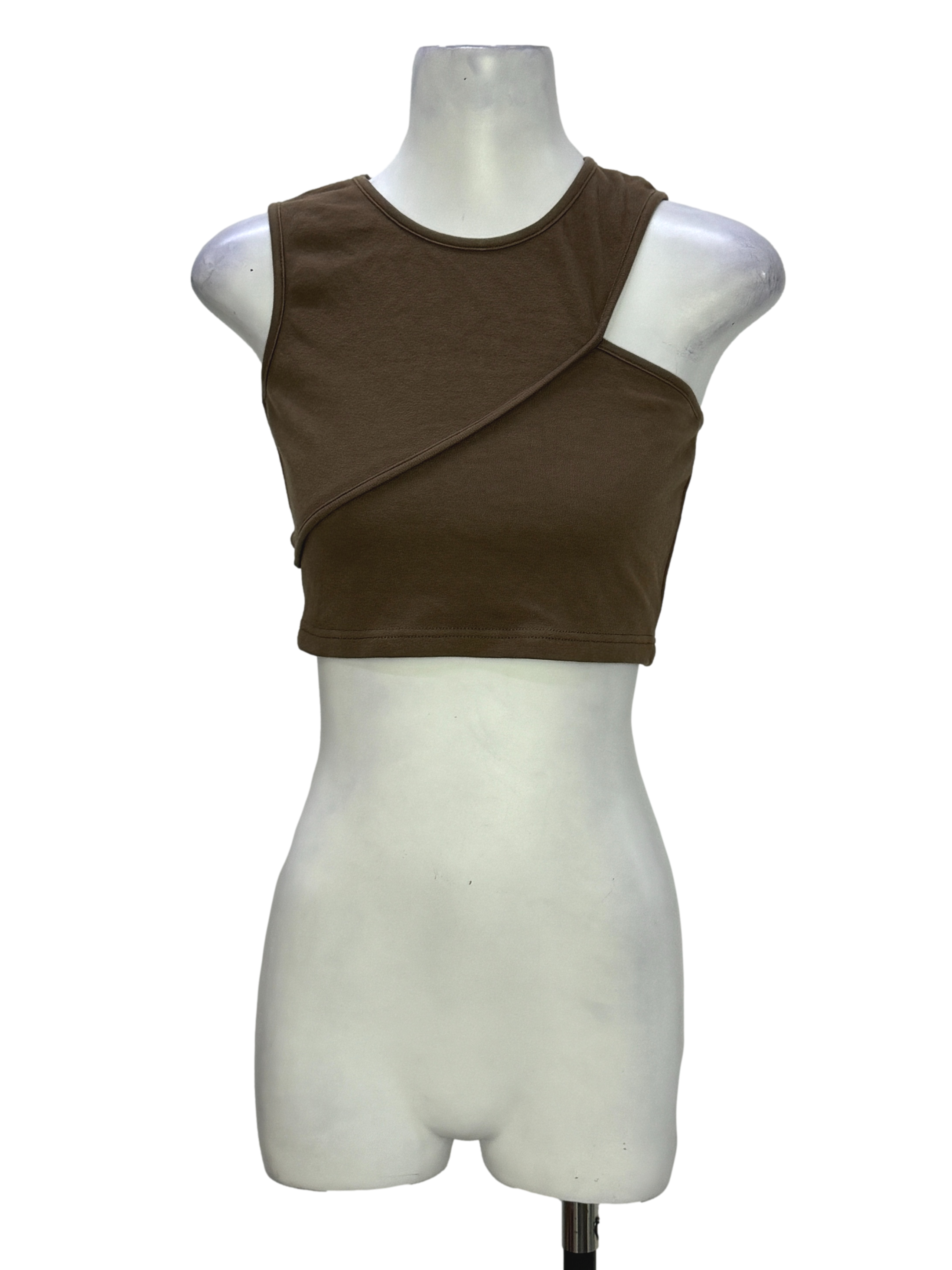 Coffee Brown Cut Out Tank Top