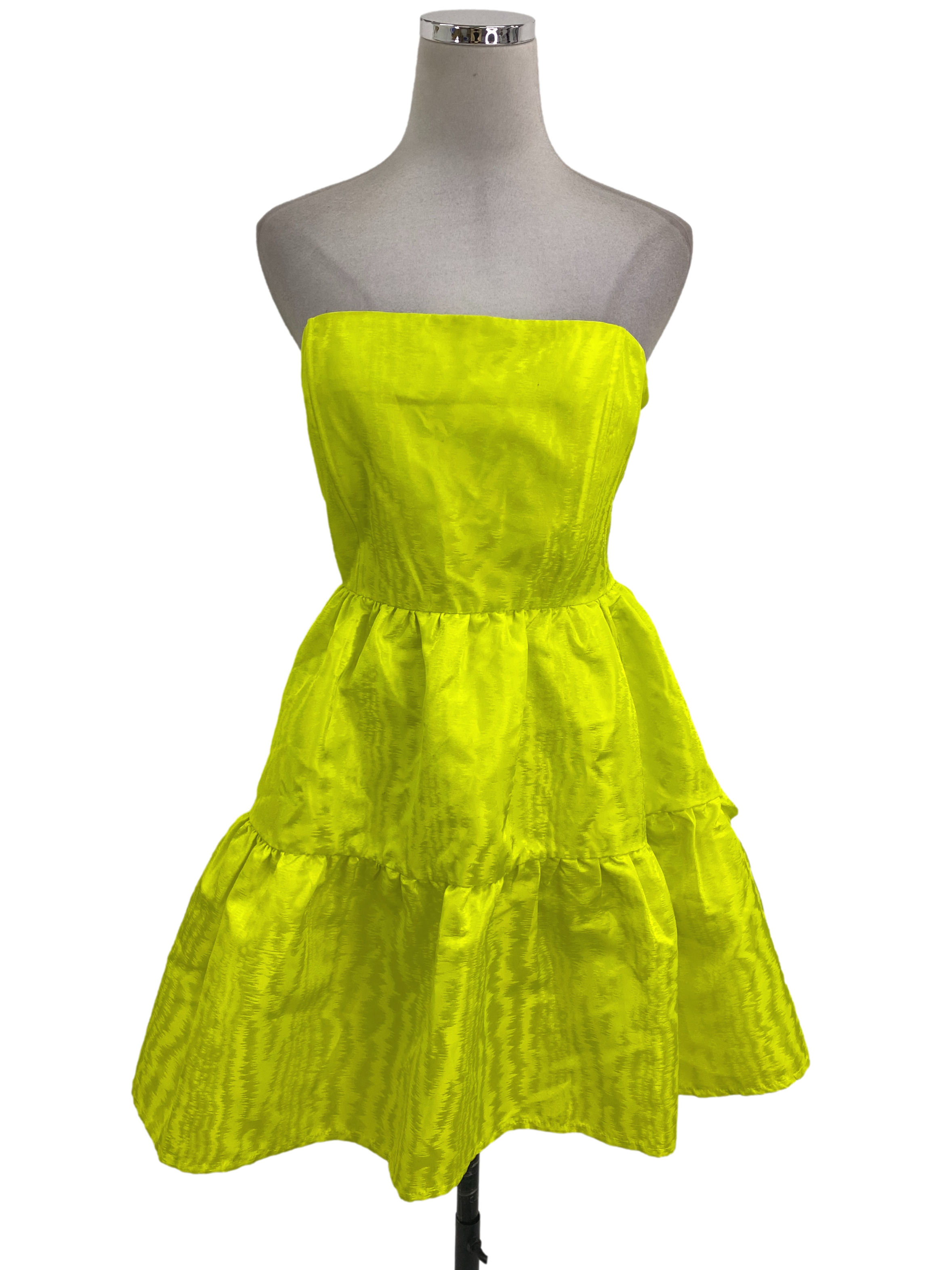 Electric Lime Tiered Sleveless Dress