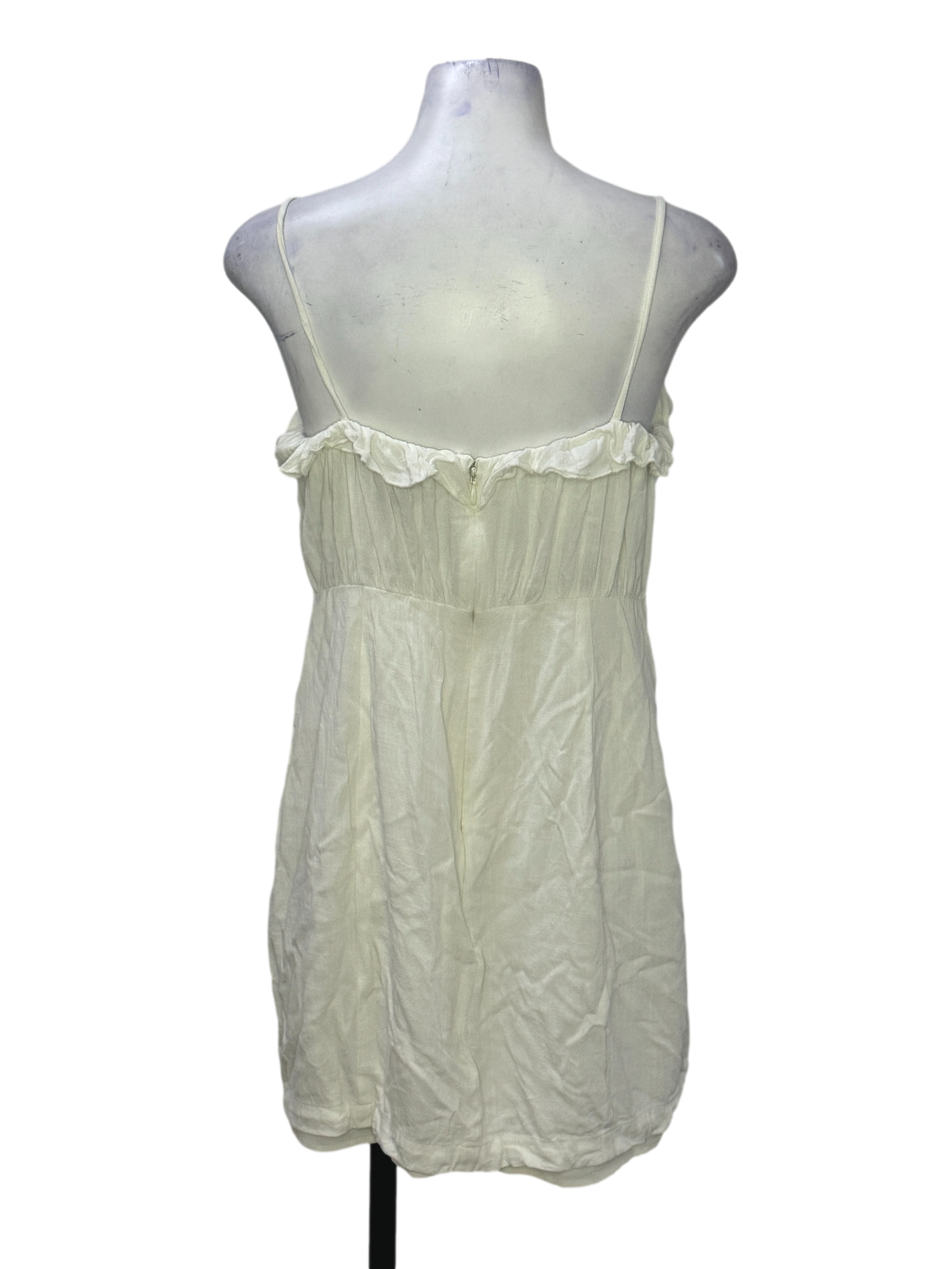 Alabaster Bordeire Self Tie Mini Dress