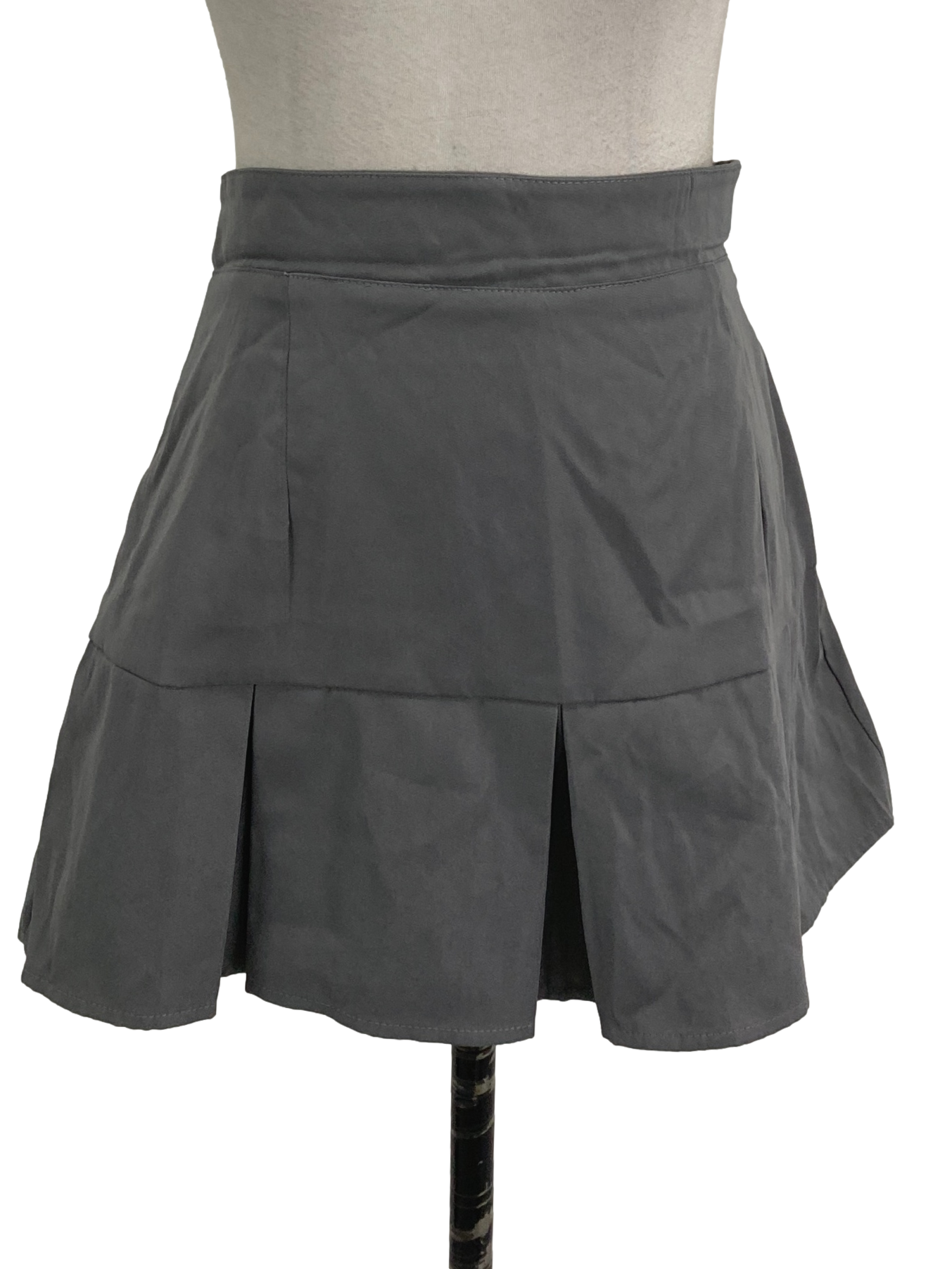 Grey Half Pleated Skirt