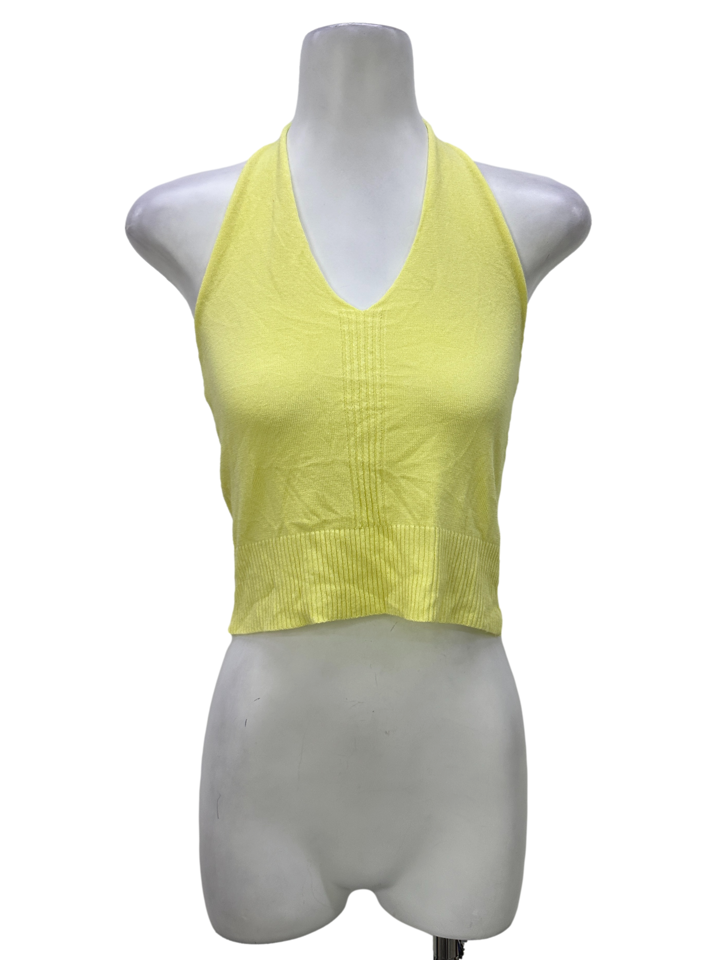 Butter Yellow Halter Crop Top