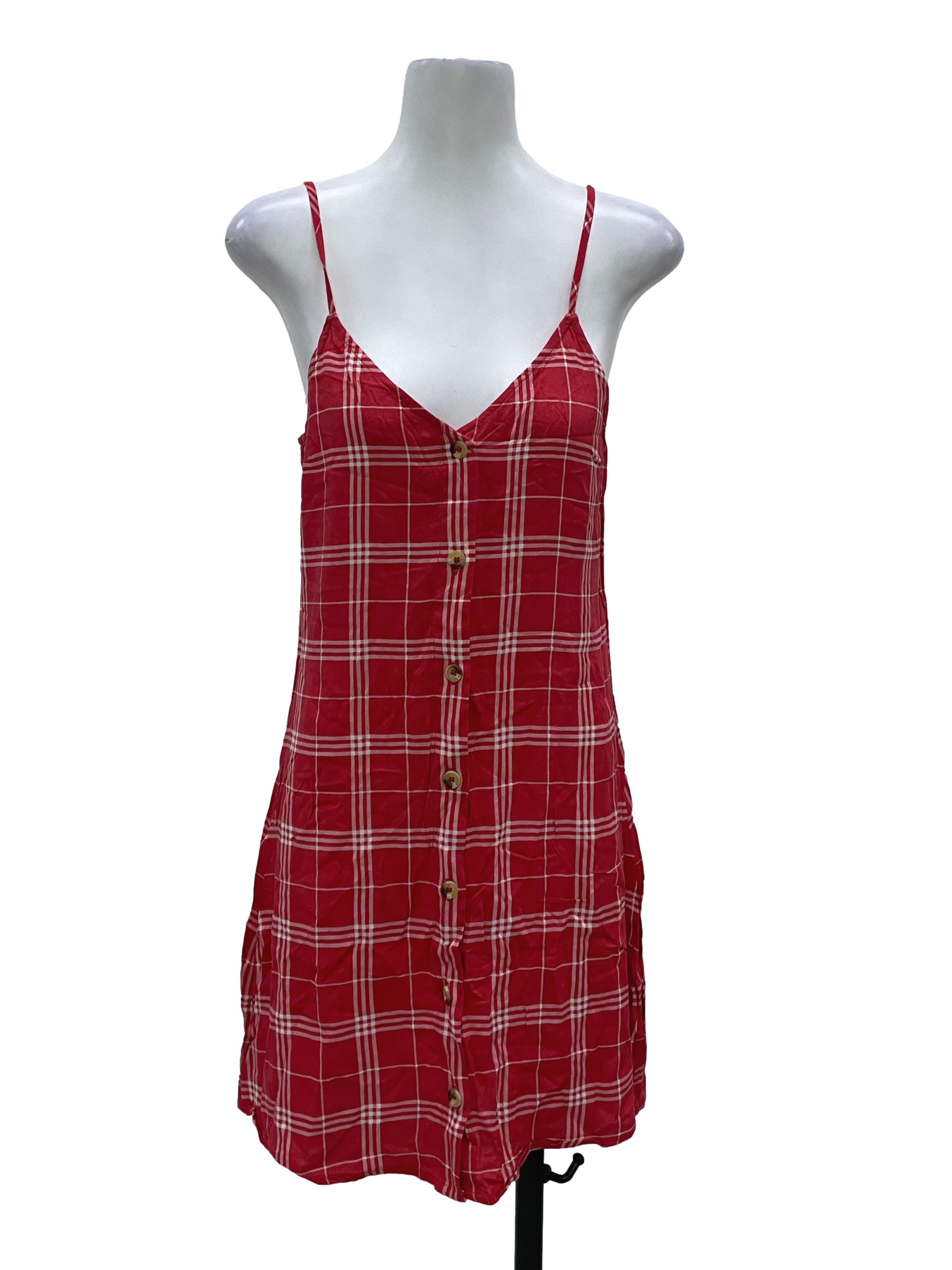 Red Checkered Mini Dress