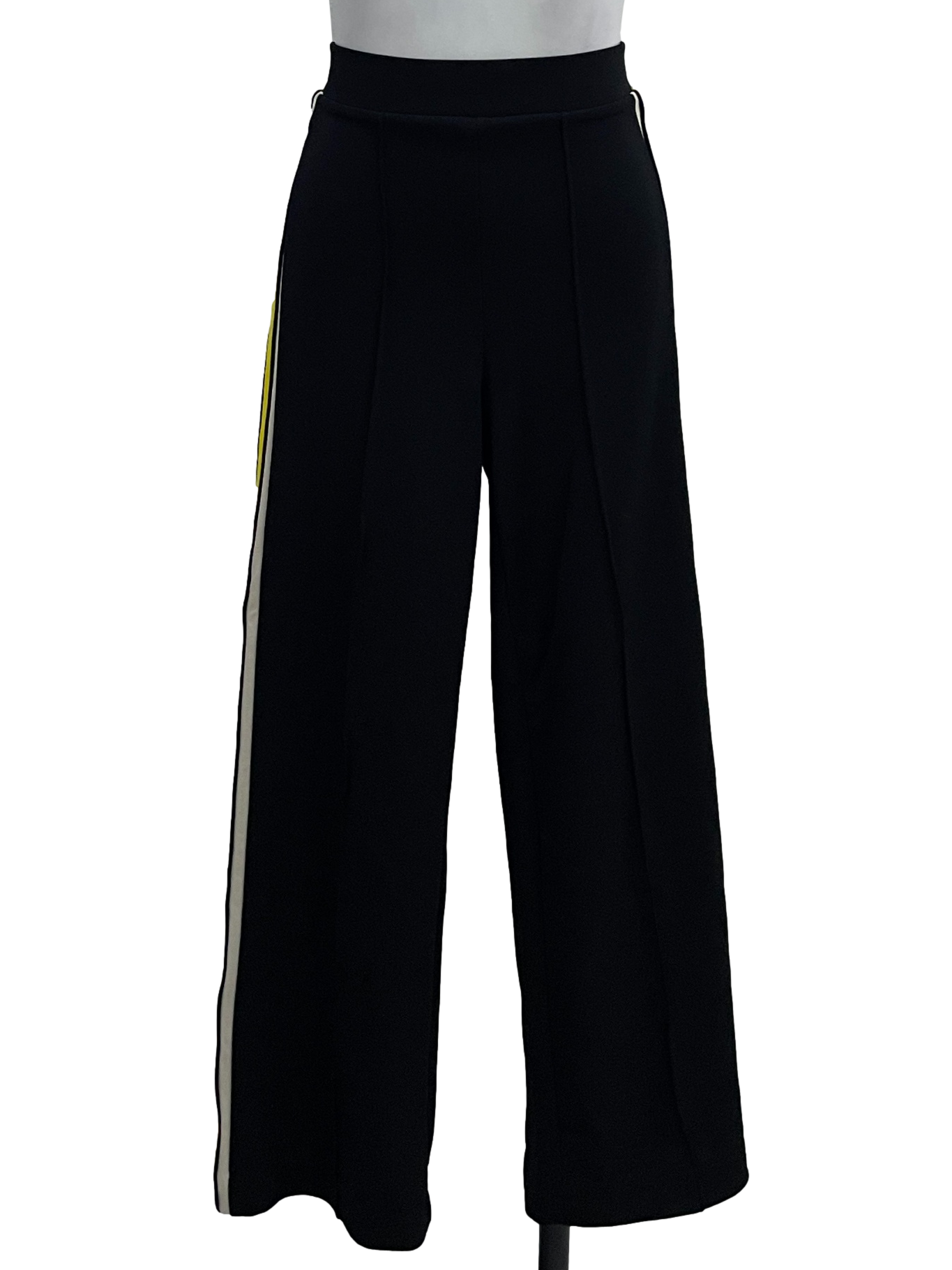 Black Yellow Straight Cut Pants