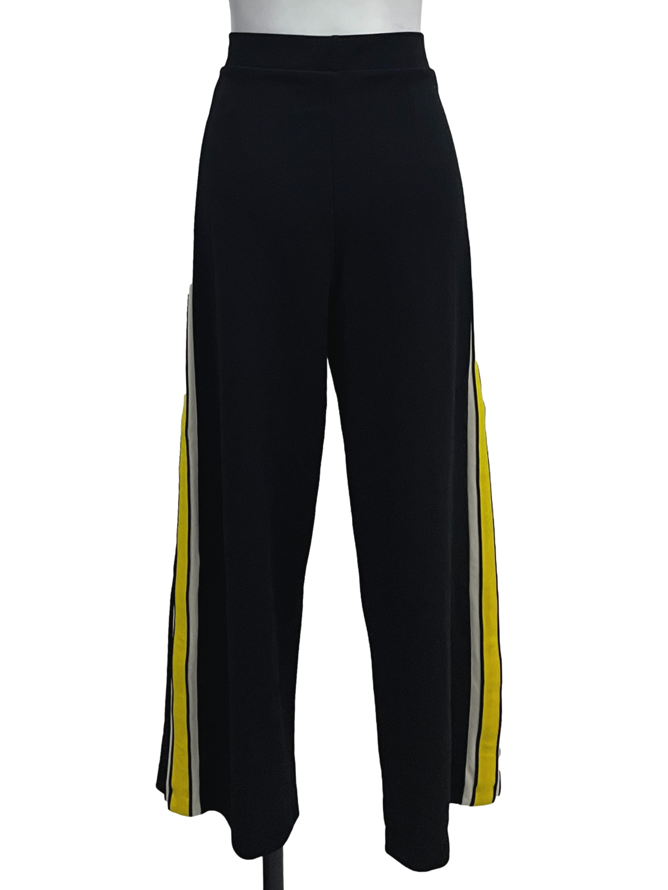 Black Yellow Straight Cut Pants