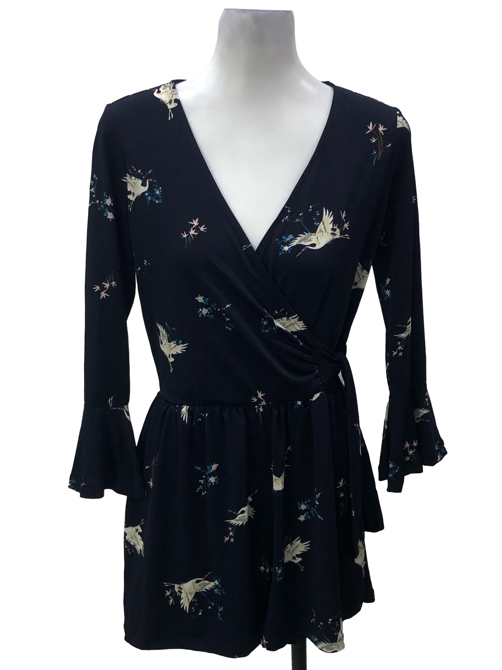 Navy Blue Patterned Rompers