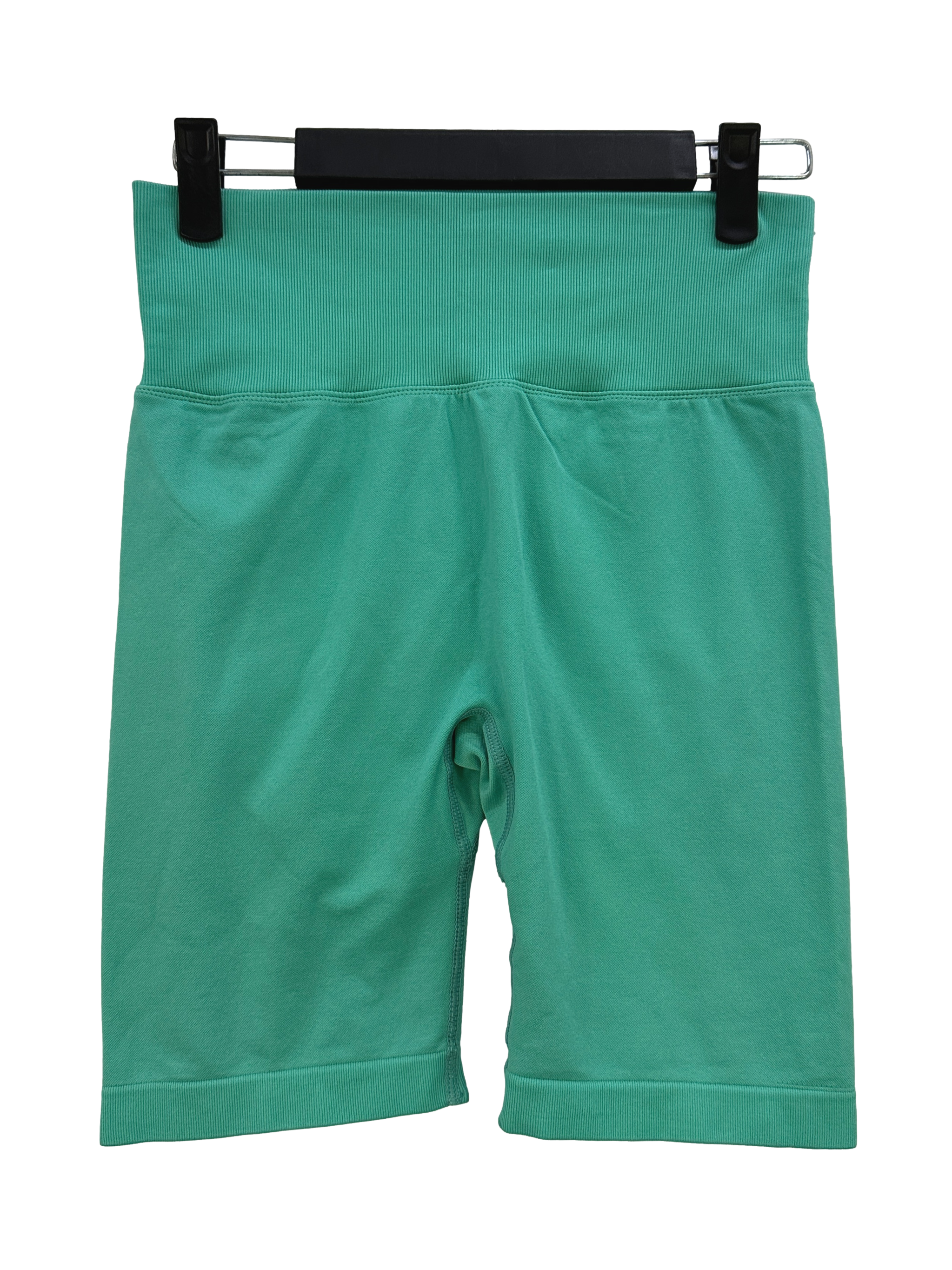 Turquoise High-Waisted Ruched Bicycle Shorts