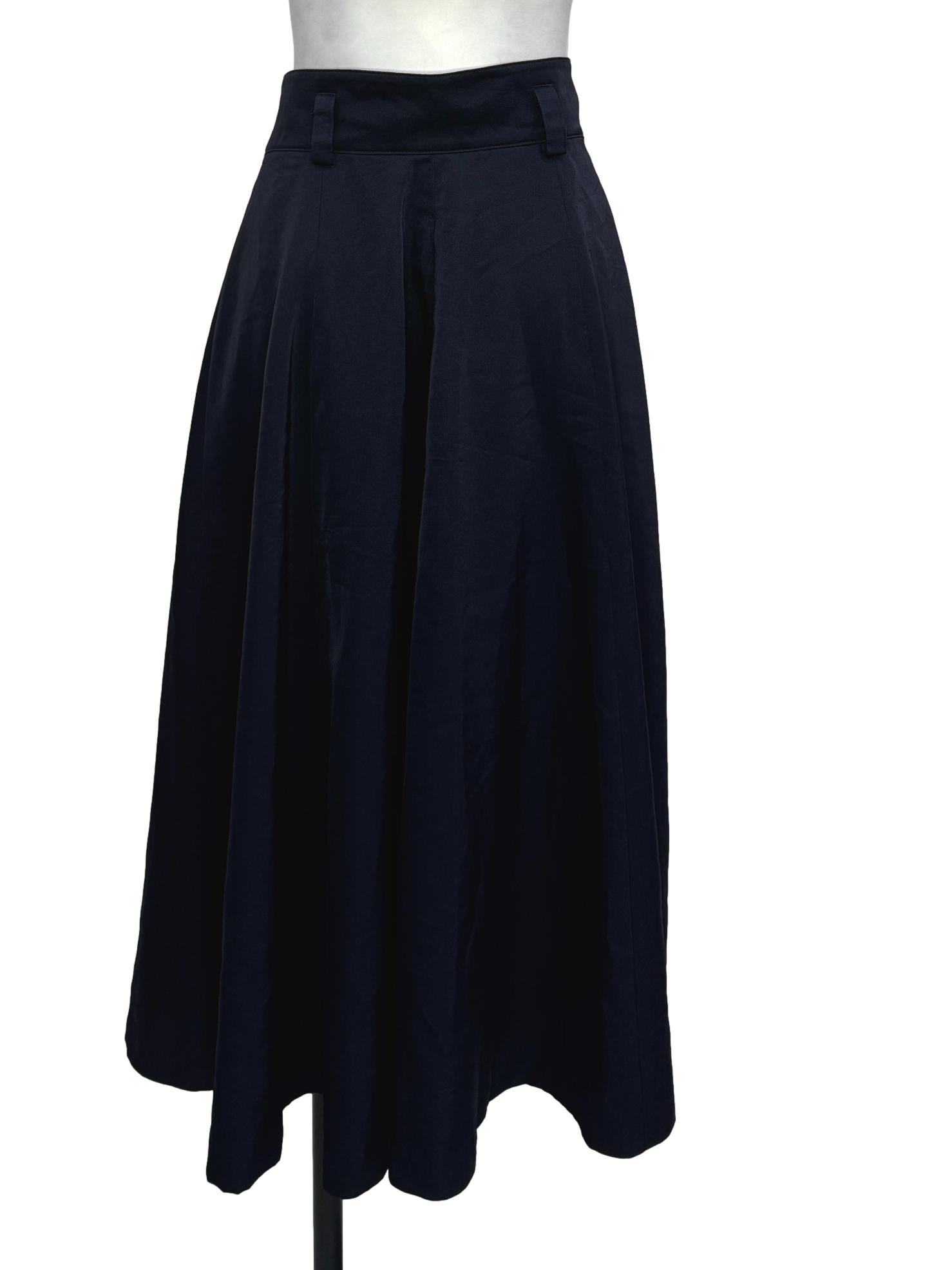 Navy Blue Wide A-Line Skirt
