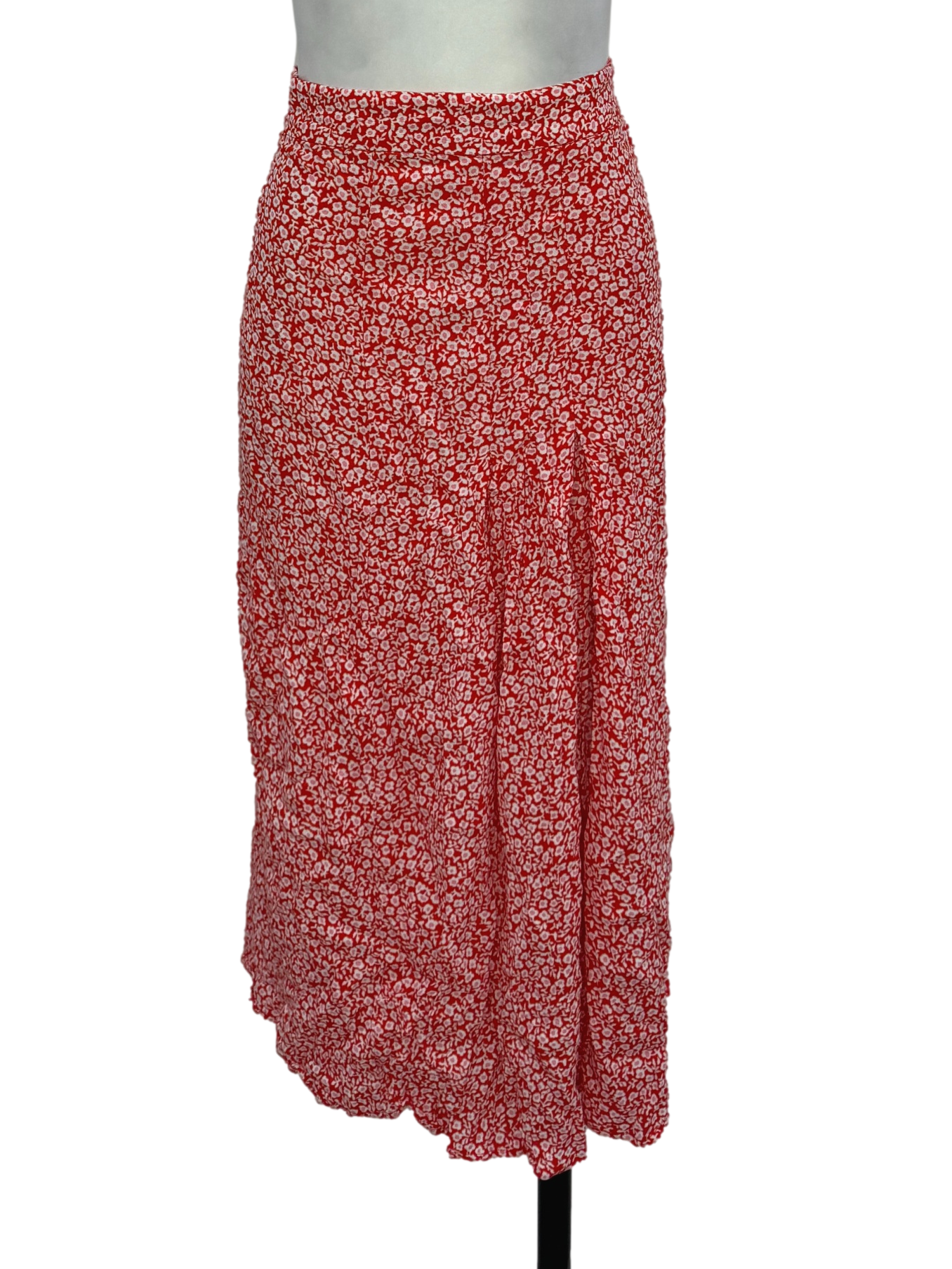Red Floral Long Skirt