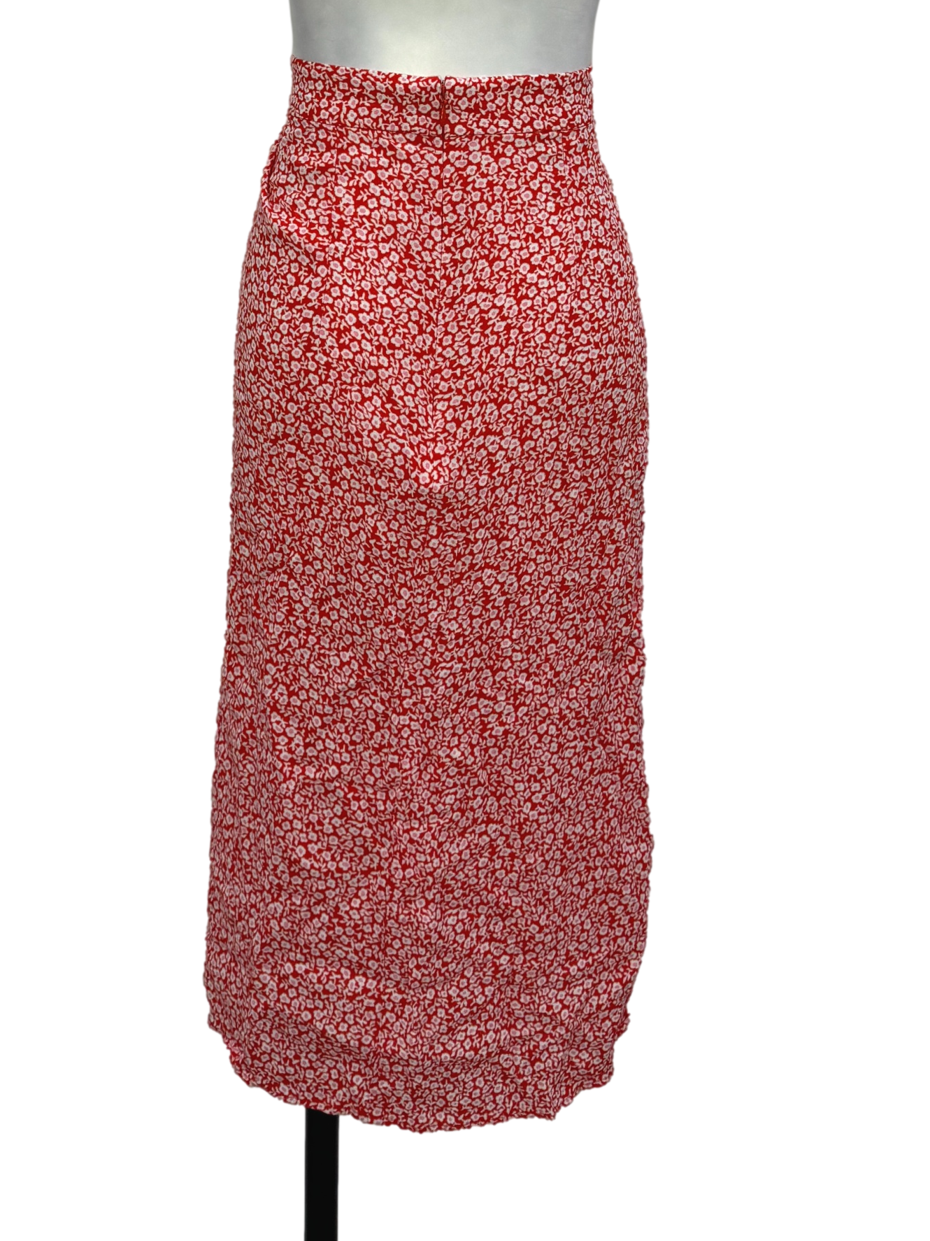 Red Floral Long Skirt