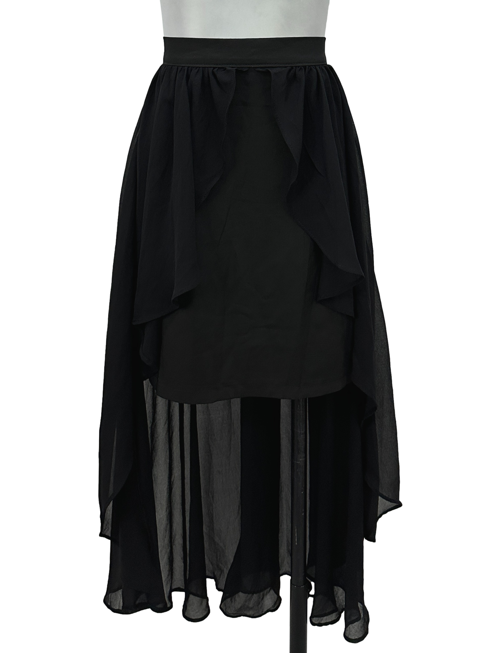 Black Ruffle Layered Skirt