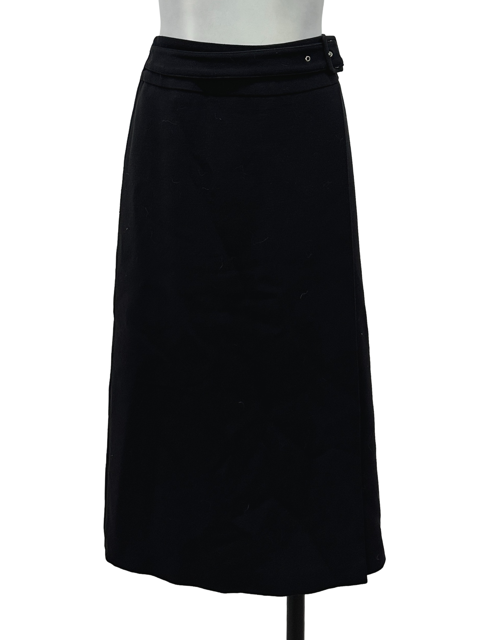 Black Belted Layered Skirt