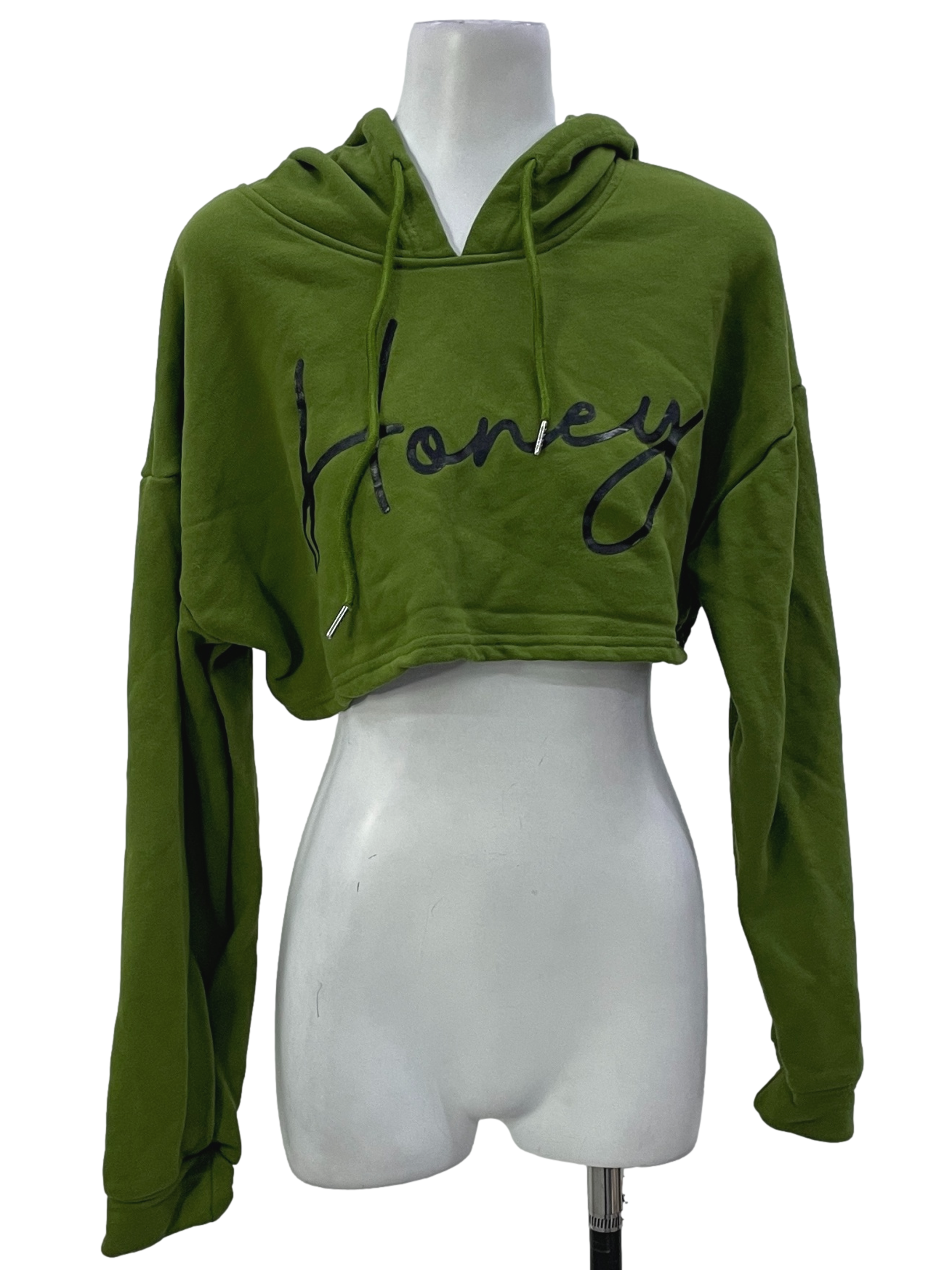 Green Hooded Crop Pullover Jacket