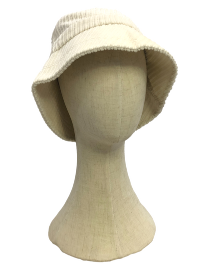 White Corduroy Bucket Hat
