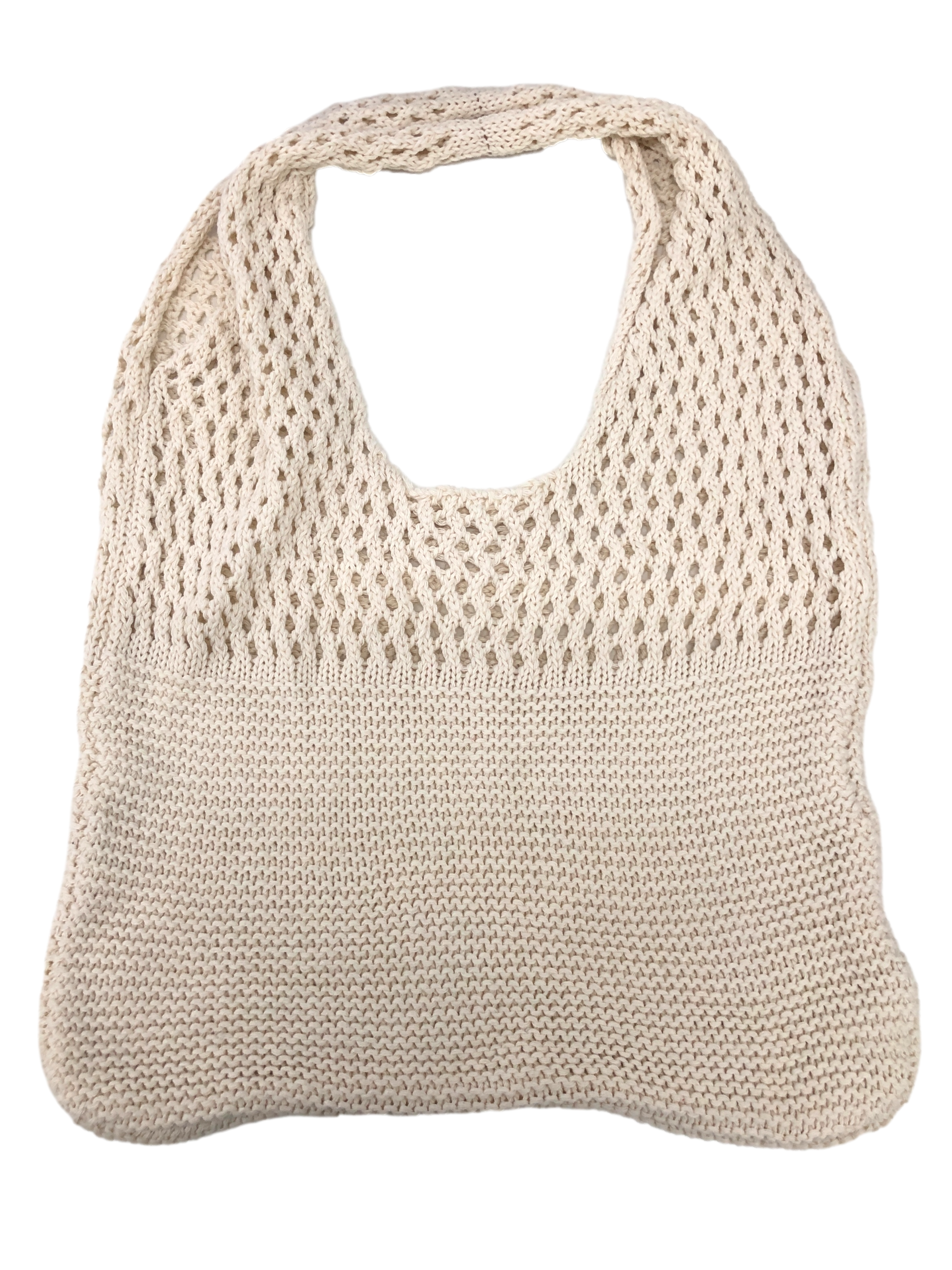 Cream Knitted Tote Bag